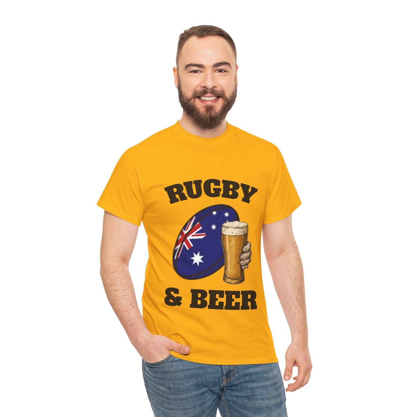 T-shirt Rugby & Beer Australia – T-shirt pour les fans de rugby des Wallabies