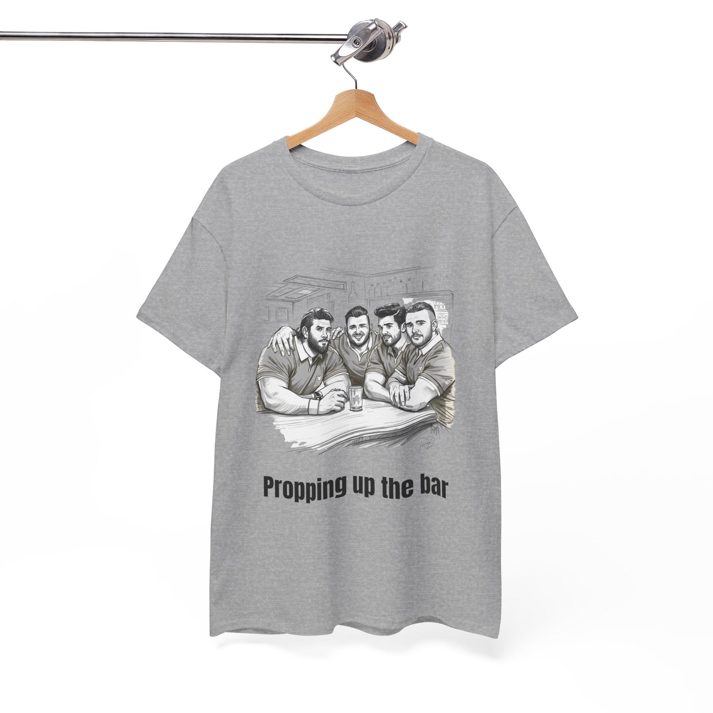 Propping Up The Bar – Funny English Rugby T-Shirt for Fans & Gifts