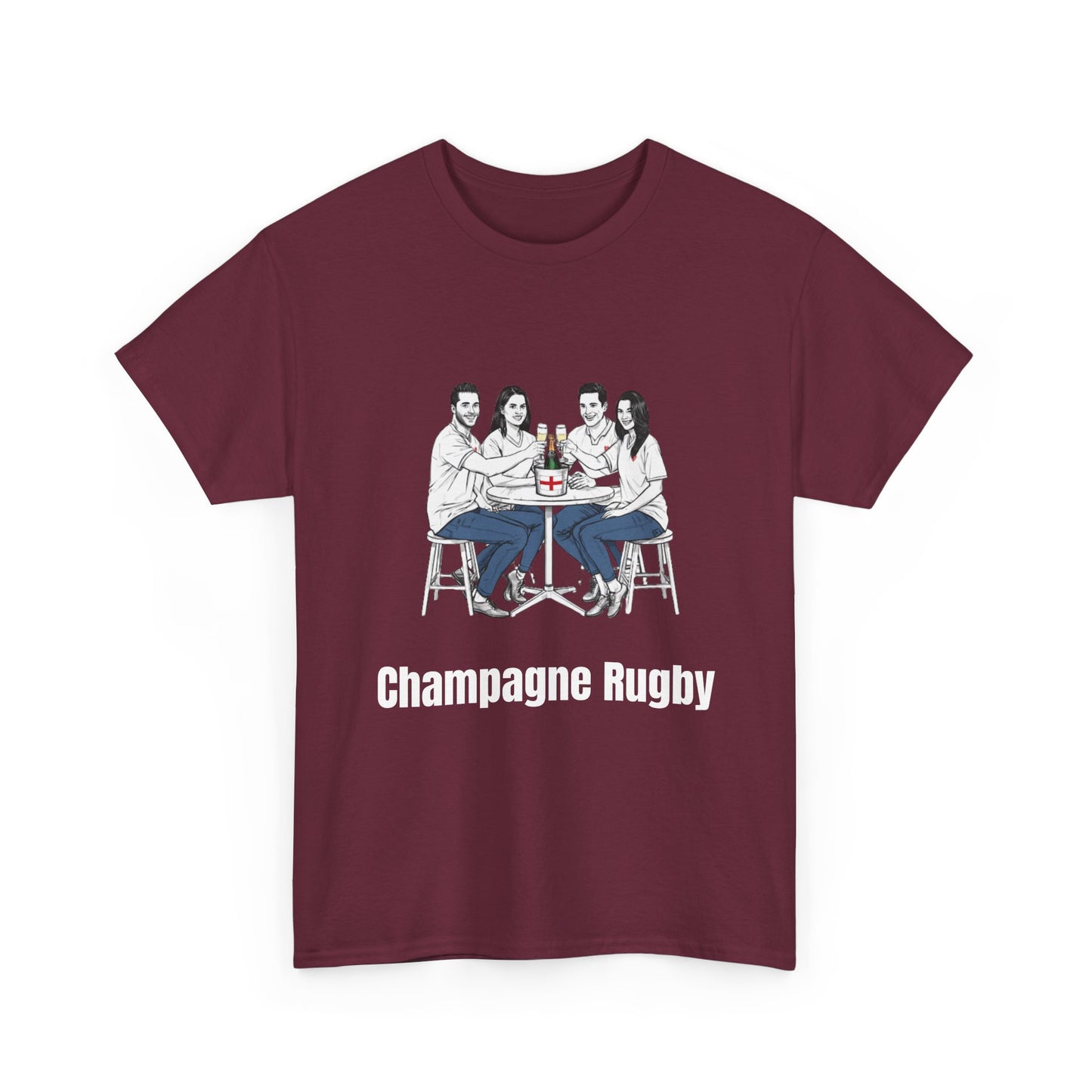 Champagne Rugby T-Shirt - Six Nations English Fan Gift