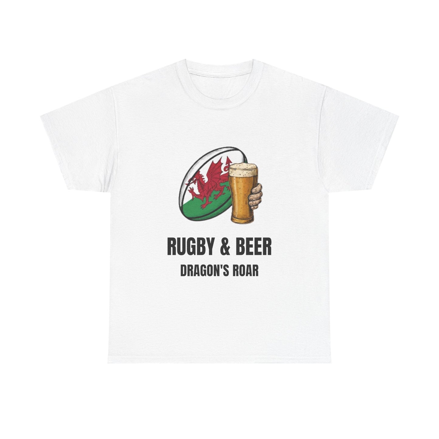Maglietta "Dragon's Roar" di Rugby & Beer – Regalo per la partita dei tifosi di rugby del Galles