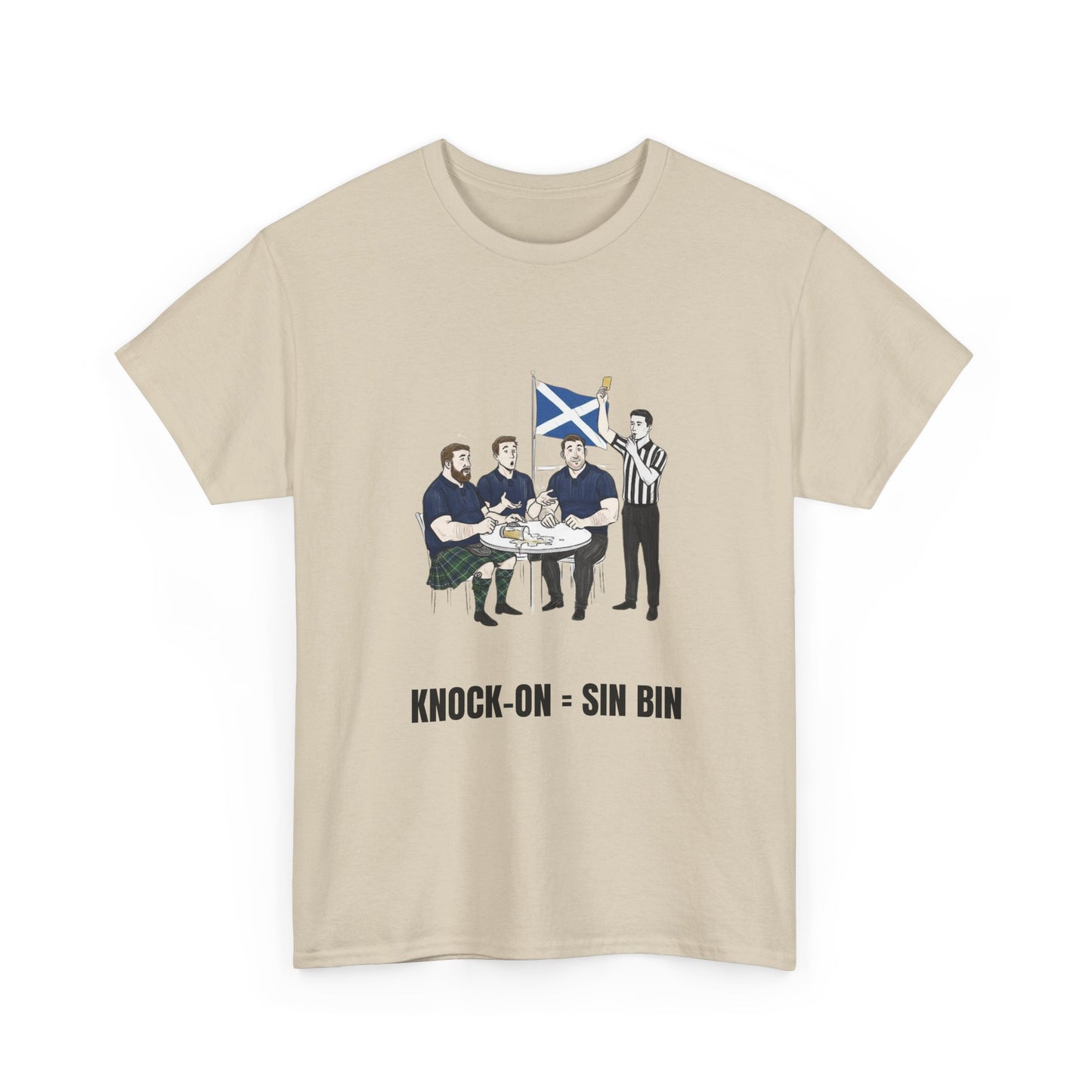 T-shirt rugby écossais et bière – Carton jaune renversé | T-shirt humoristique pour supporters de rugby