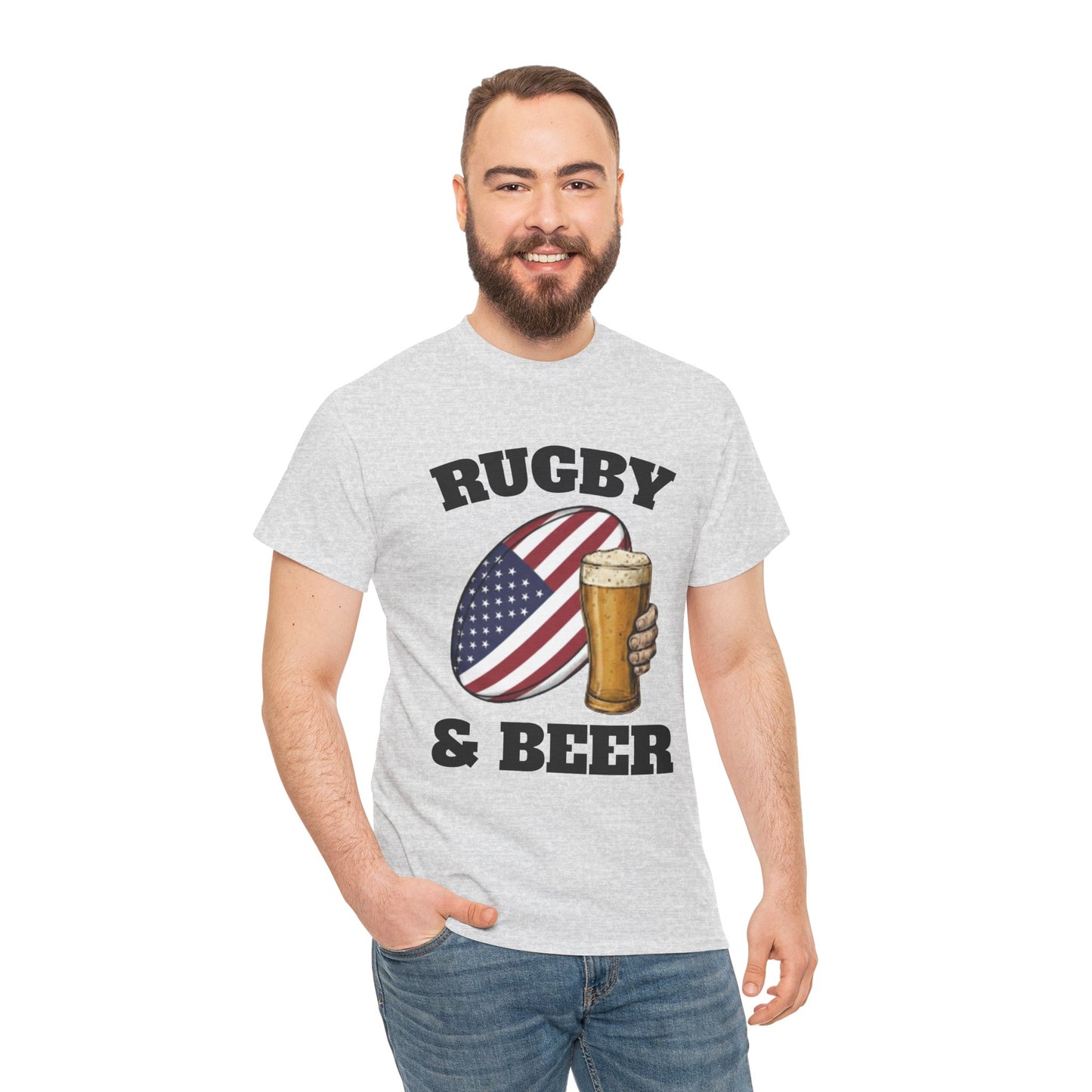 Rugby & Beer USA T-Shirt – American Rugby Fans Match Day Tee