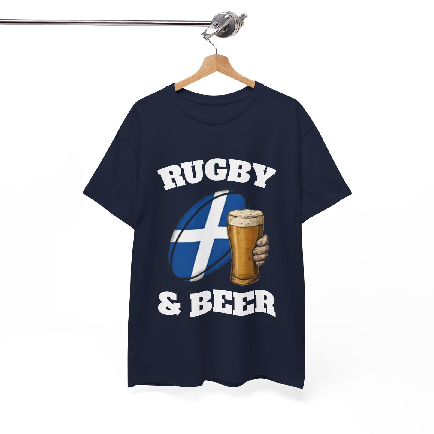 Scotland Rugby & Beer T-Shirt – Perfect for Match Days, Gifts & Lads Trips