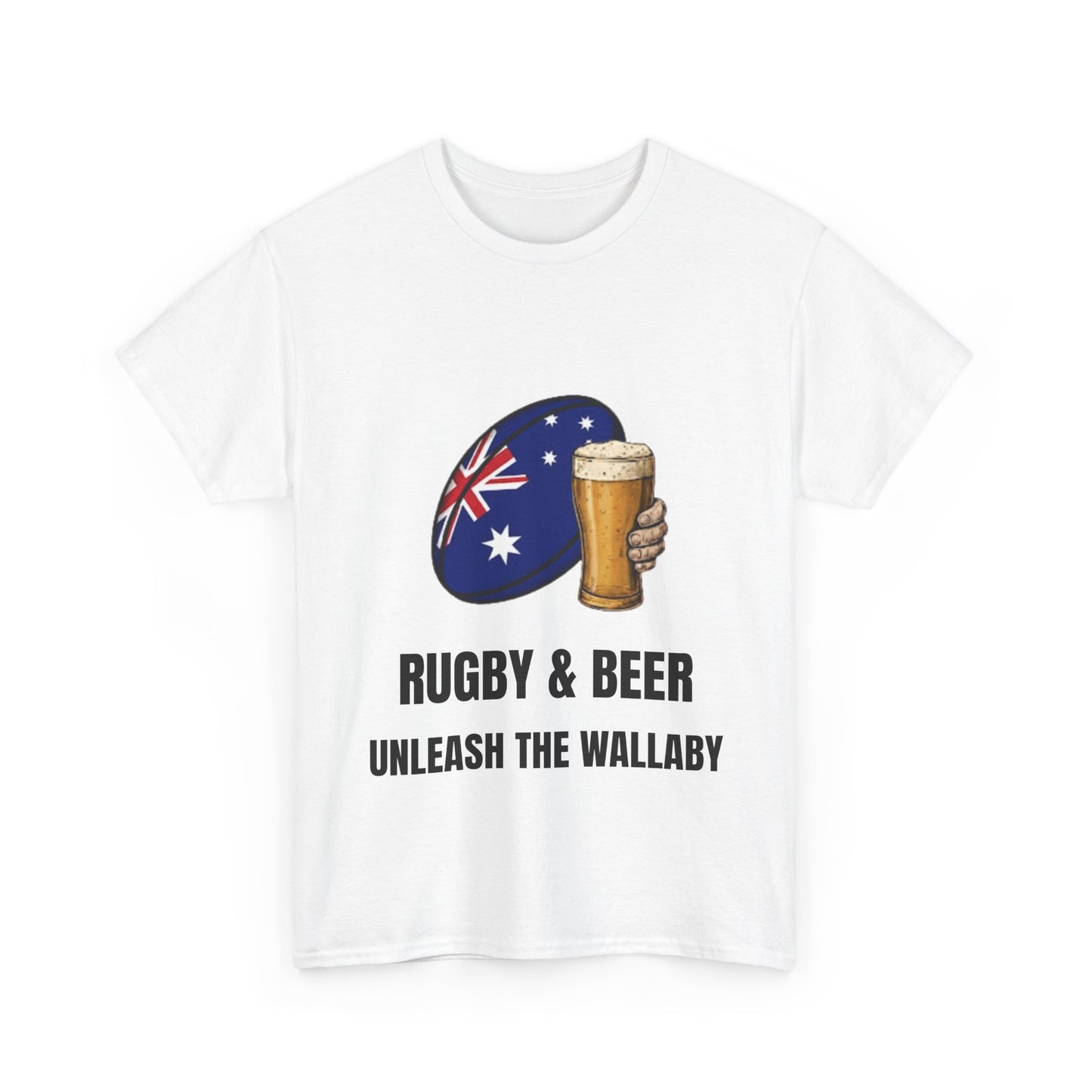 Australia Rugby & Beer T-Shirt - Unleash the Wallaby Fan Tee | Match Day Apparel