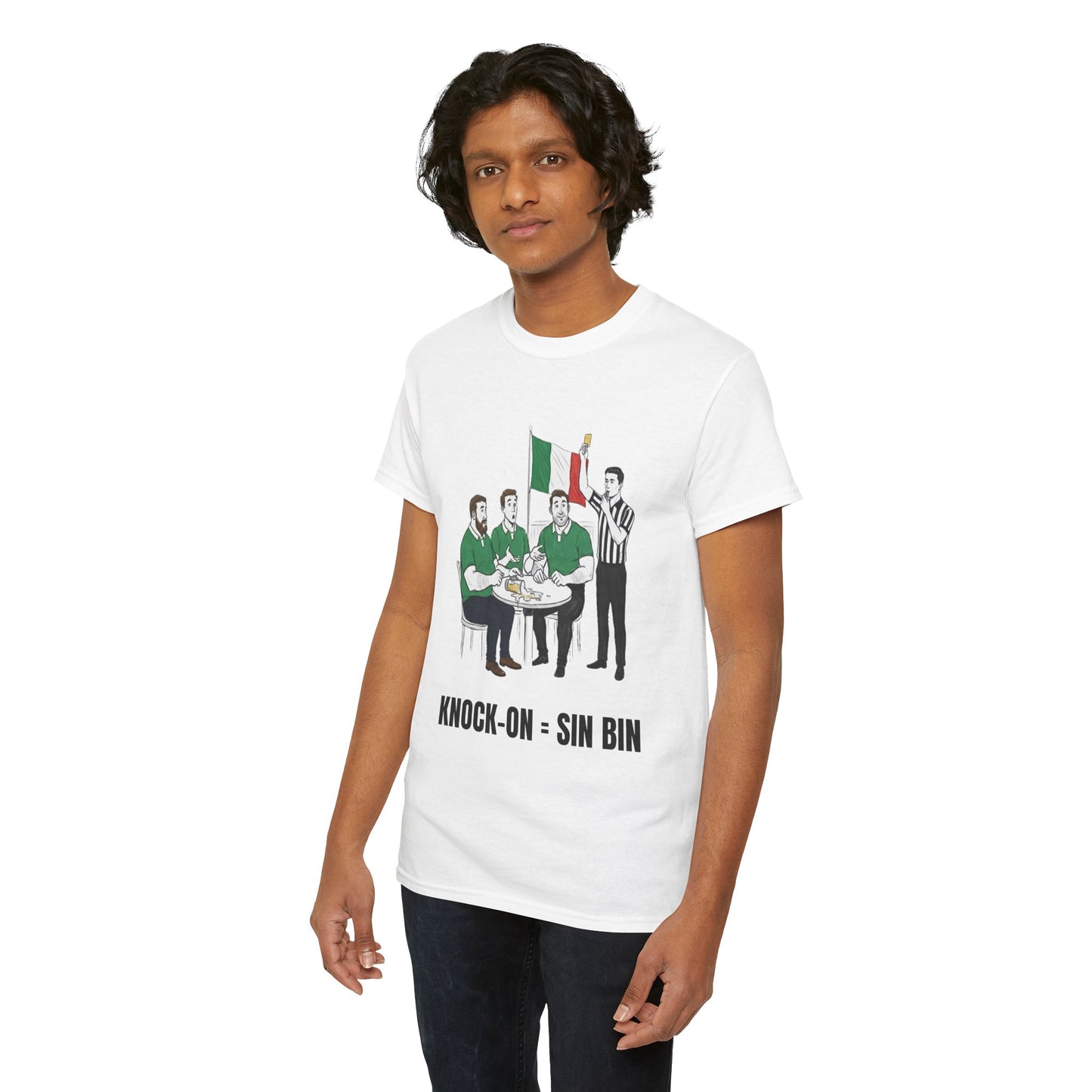 Irish Rugby & Beer T-Shirt – Yellow Card Pint Spill | Funny Rugby Fans Tee