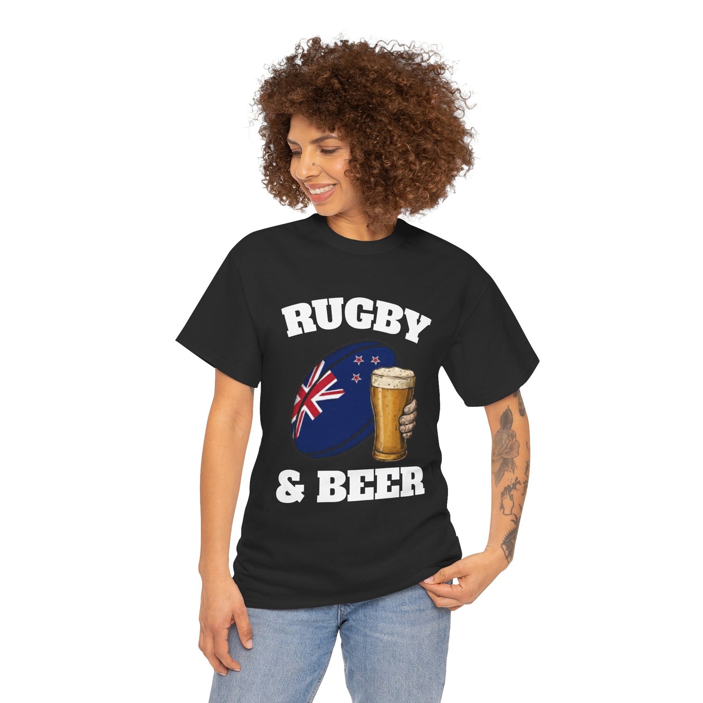 Rugby & Beer New Zealand T-Shirt – Kiwi Rugby Fans Match Day Tee