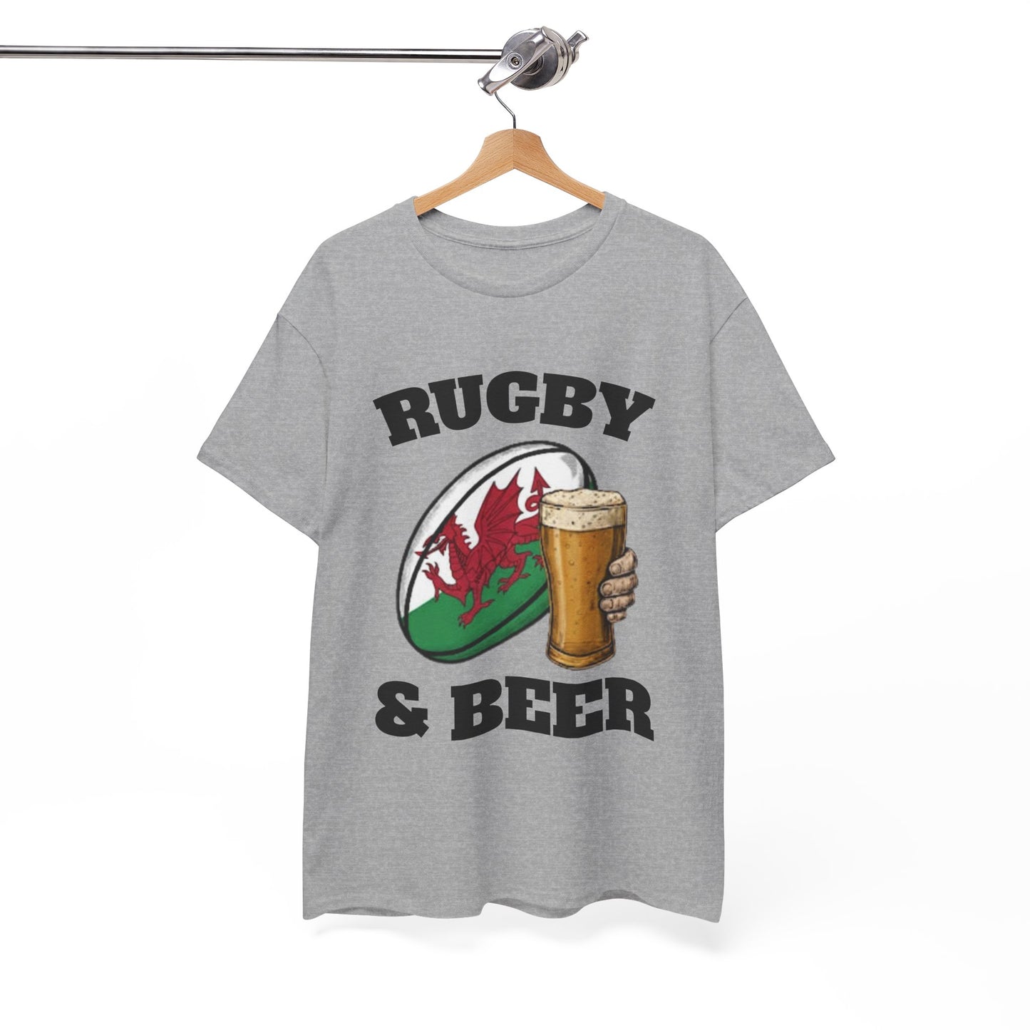 Wales Rugby & Beer T-Shirt – Perfect for Match Days, Gifts & Lads Trips