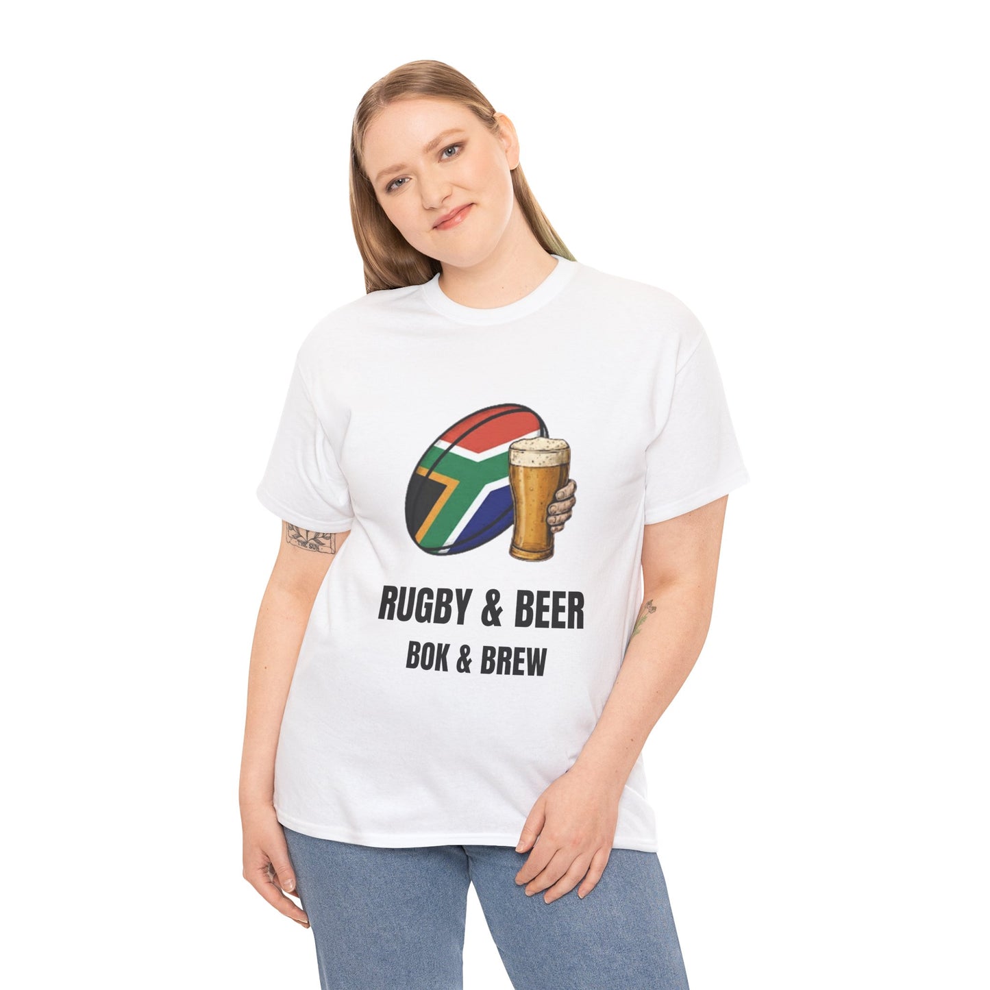 Rugby & Beer ¨Bok & Brew¨ T-Shirt - South African Rugby Fan Matchday Gift