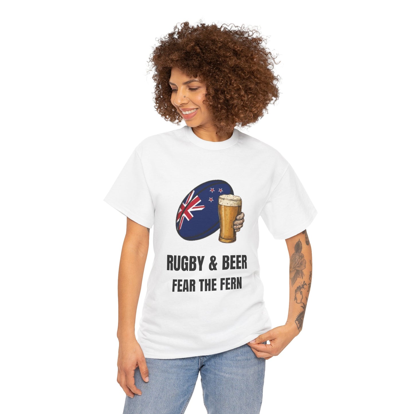 New Zealand Rugby & Beer T-Shirt - Fear the Fern Fan Tee | Match Day Apparel