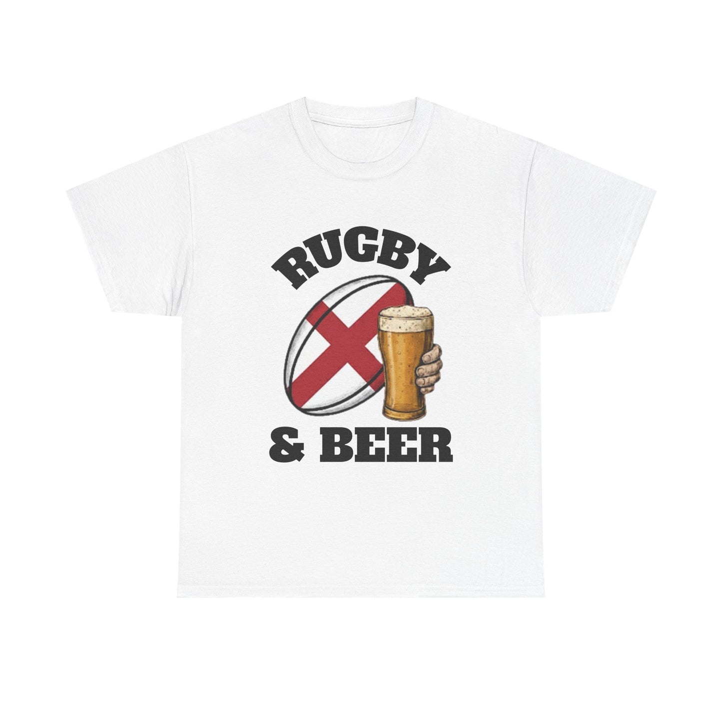 England Rugby & Beer T-Shirt – Perfect for Match Days, Gifts & Lads Trips