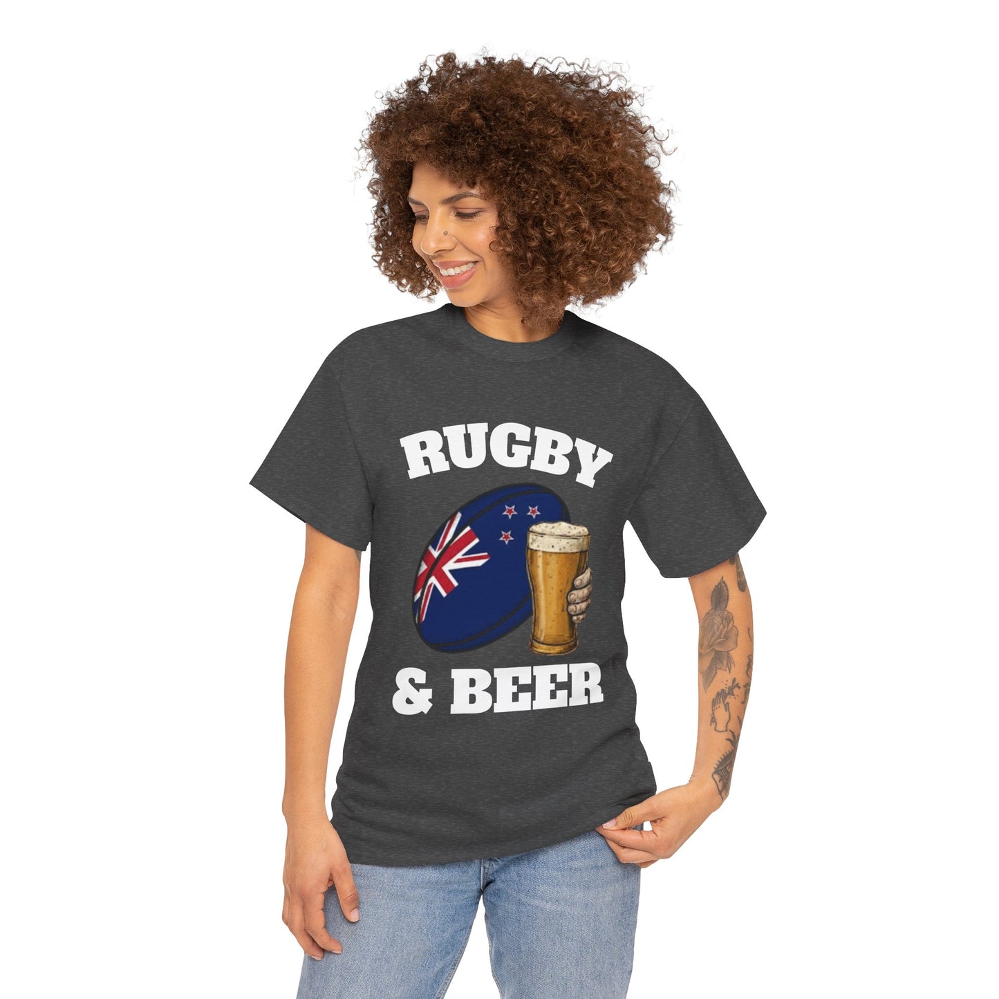 Rugby & Beer New Zealand T-Shirt – Kiwi Rugby Fans Match Day Tee