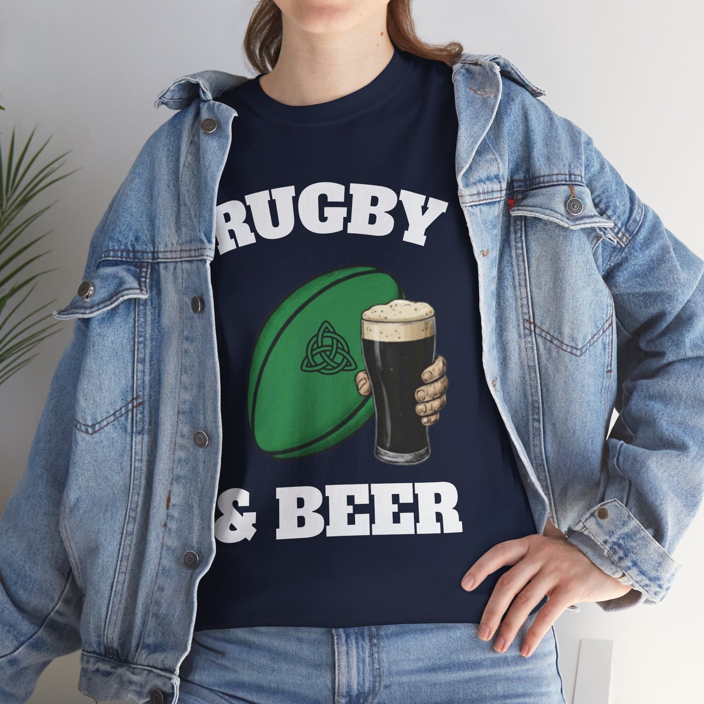 Irish Rugby & Beer T-Shirt – Perfect for Match Days, Gifts & Lads Trips