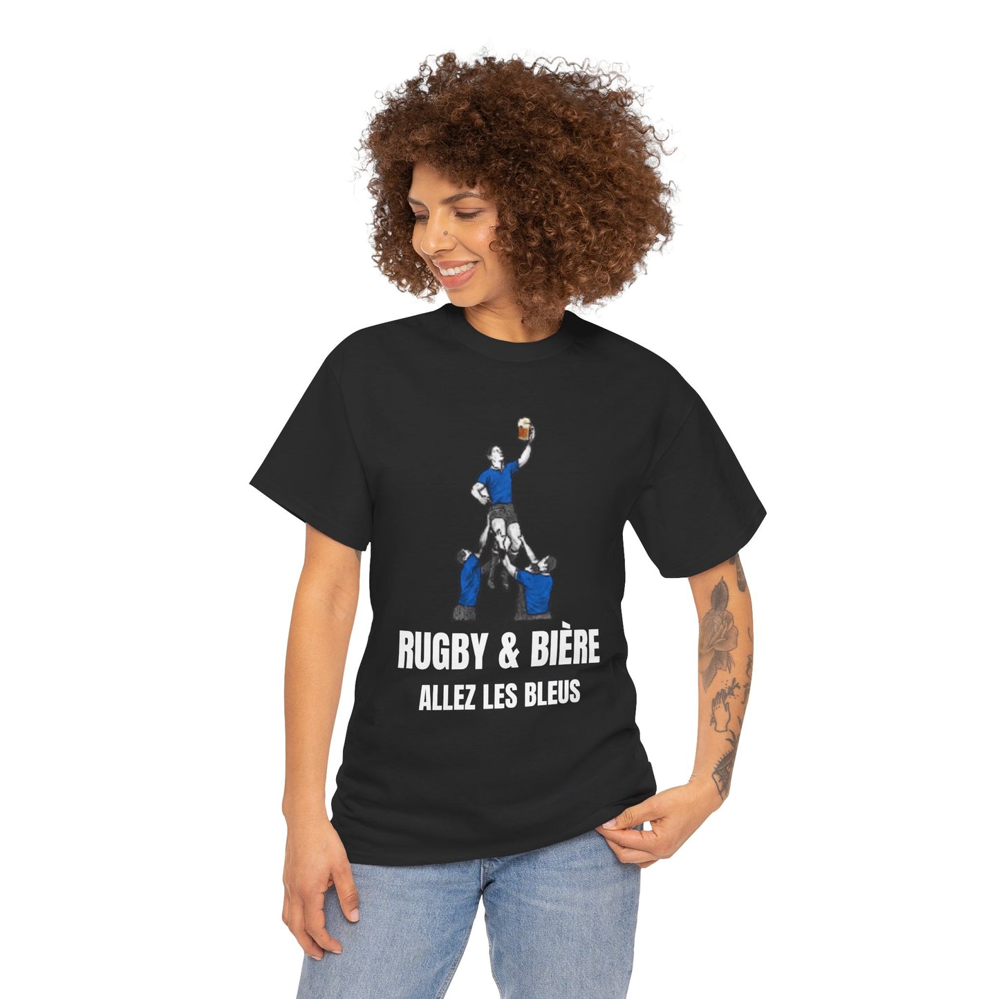 T-shirt Rugby & Bière : Allez Les Bleus - Cadeau parfait pour les fans de rugby
