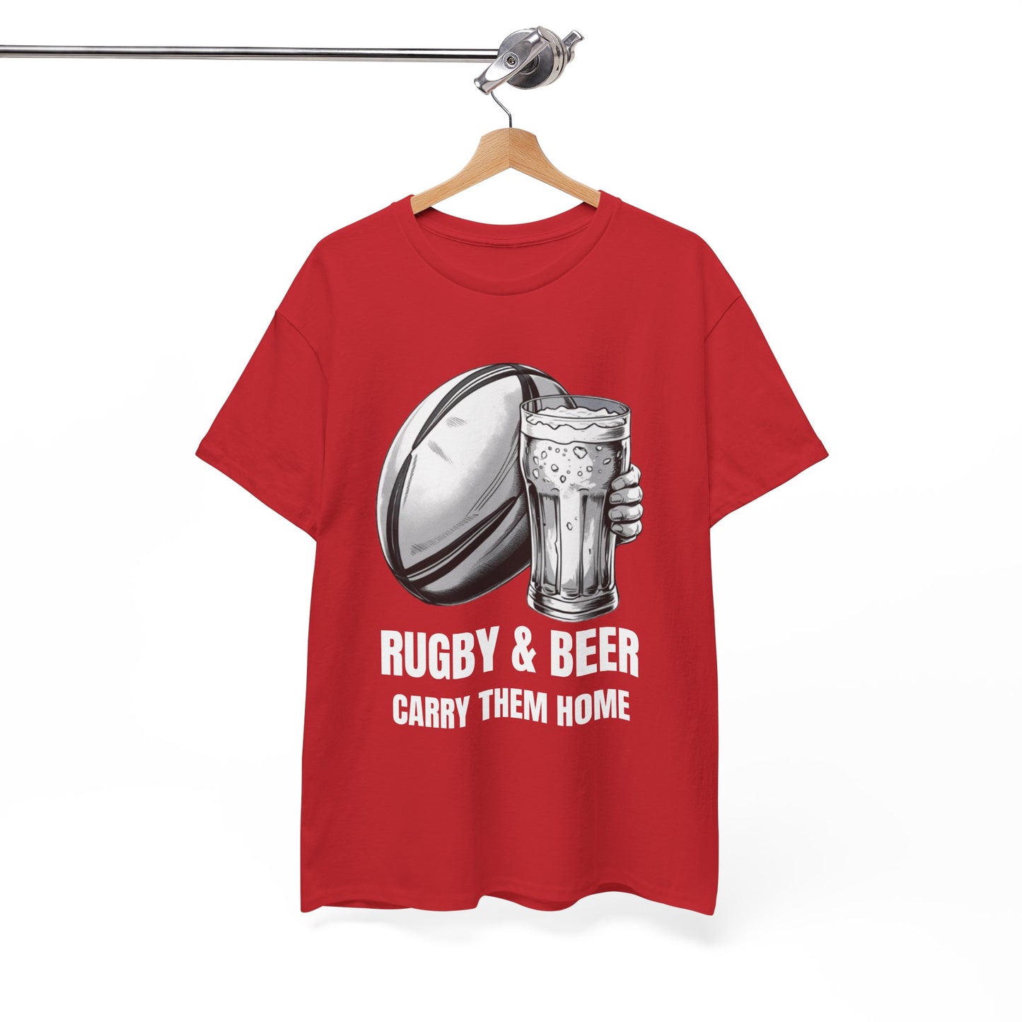 Rugby & Beer “Carry Them Home” T-Shirt – England Rugby Fan Matchday Gift
