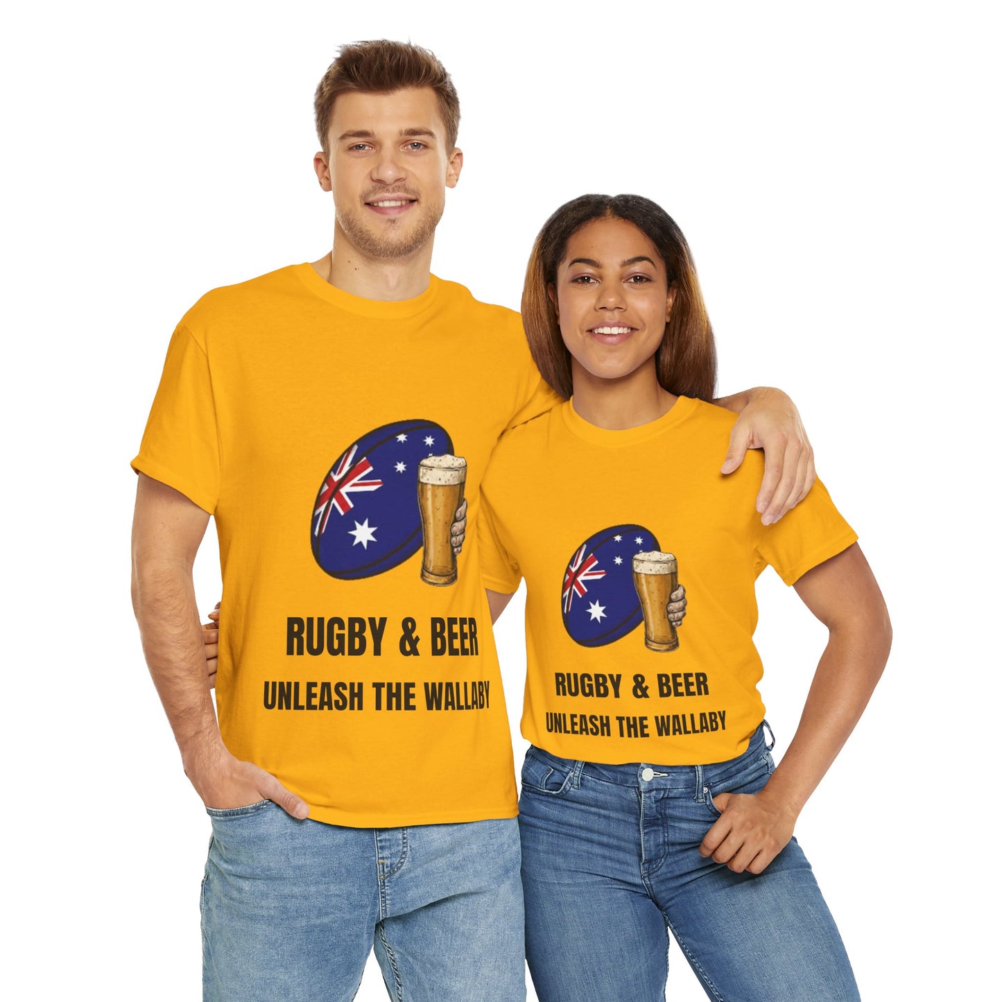Australia Rugby & Beer T-Shirt - Unleash the Wallaby Fan Tee | Match Day Apparel