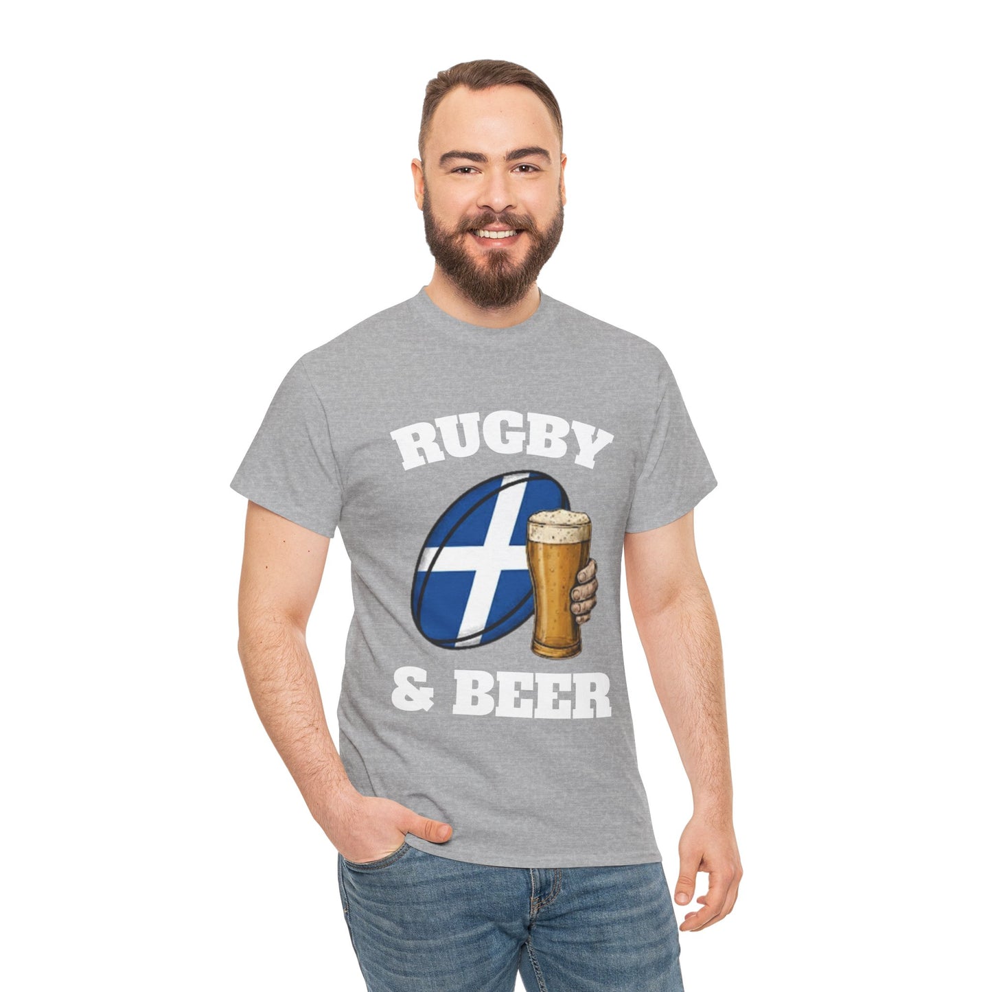 Scotland Rugby & Beer T-Shirt – Perfect for Match Days, Gifts & Lads Trips