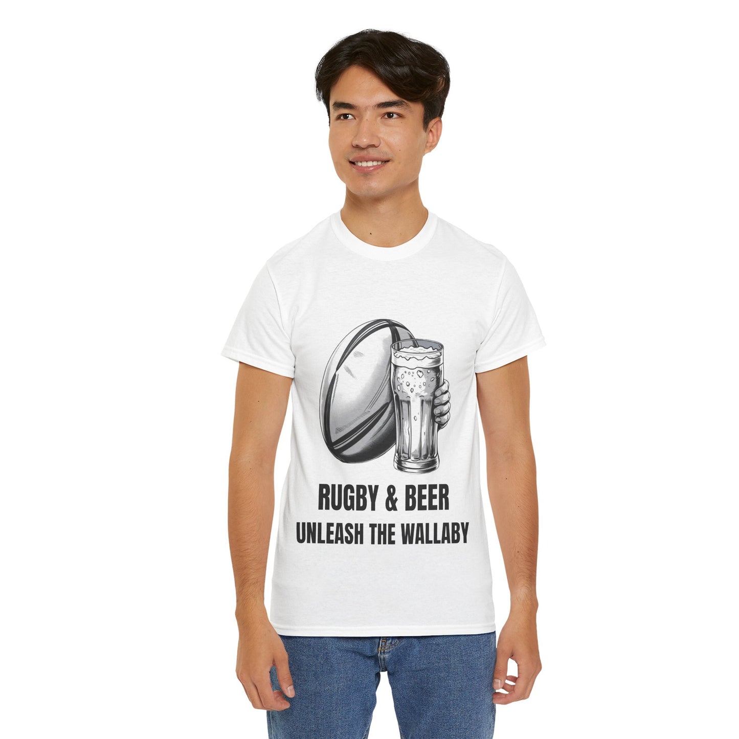 Rugby & Beer ¨Unleash the Wallaby¨ T-Shirt - Australian Rugby Fan Matchday Gift