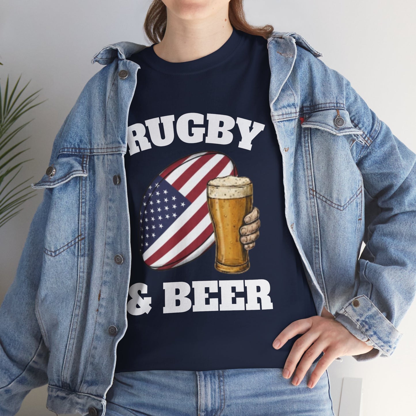 Rugby & Beer USA T-Shirt – American Rugby Fans Match Day Tee