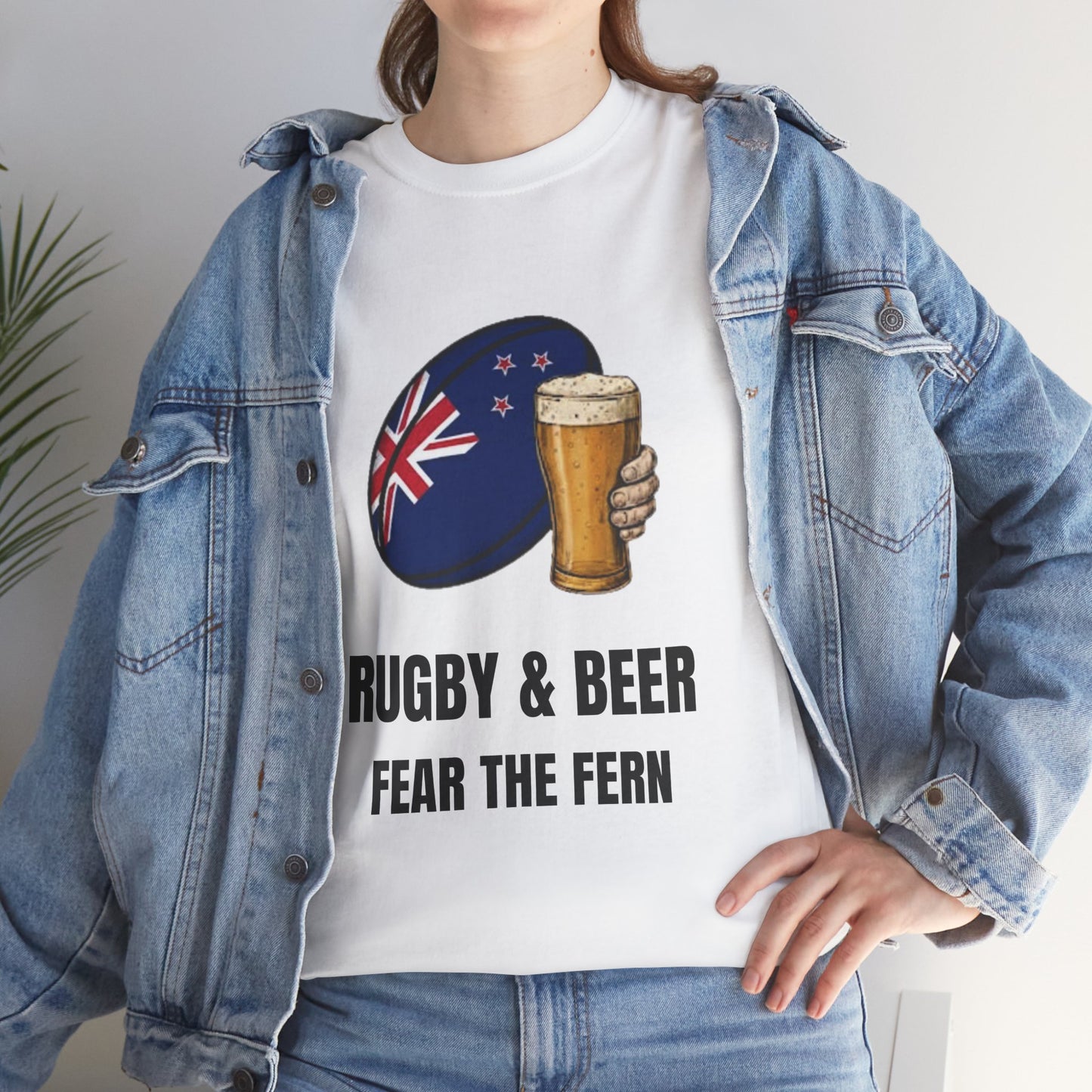 New Zealand Rugby & Beer T-Shirt - Fear the Fern Fan Tee | Match Day Apparel