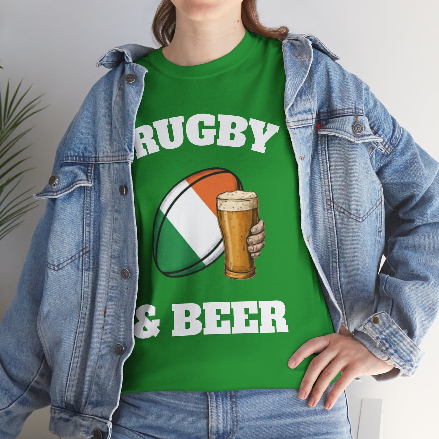 Irish Rugby & Beer T-Shirt – Perfect for Match Days, Gifts & Lads Trips