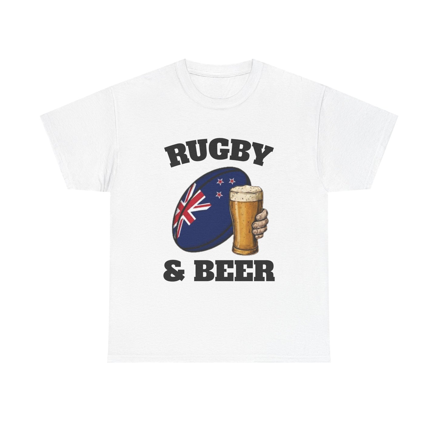 Rugby & Beer New Zealand T-Shirt – Kiwi Rugby Fans Match Day Tee