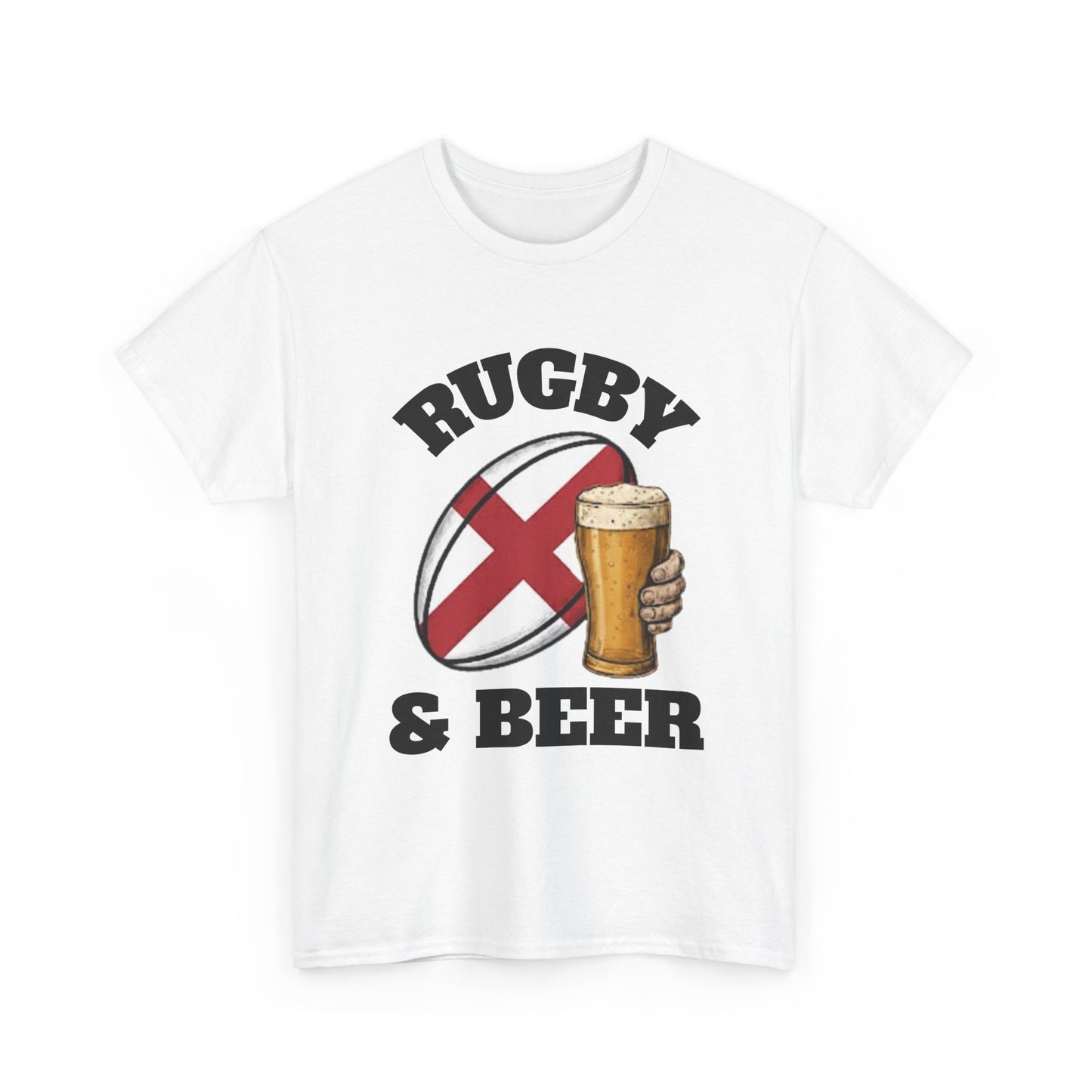 England Rugby & Beer T-Shirt – Perfect for Match Days, Gifts & Lads Trips