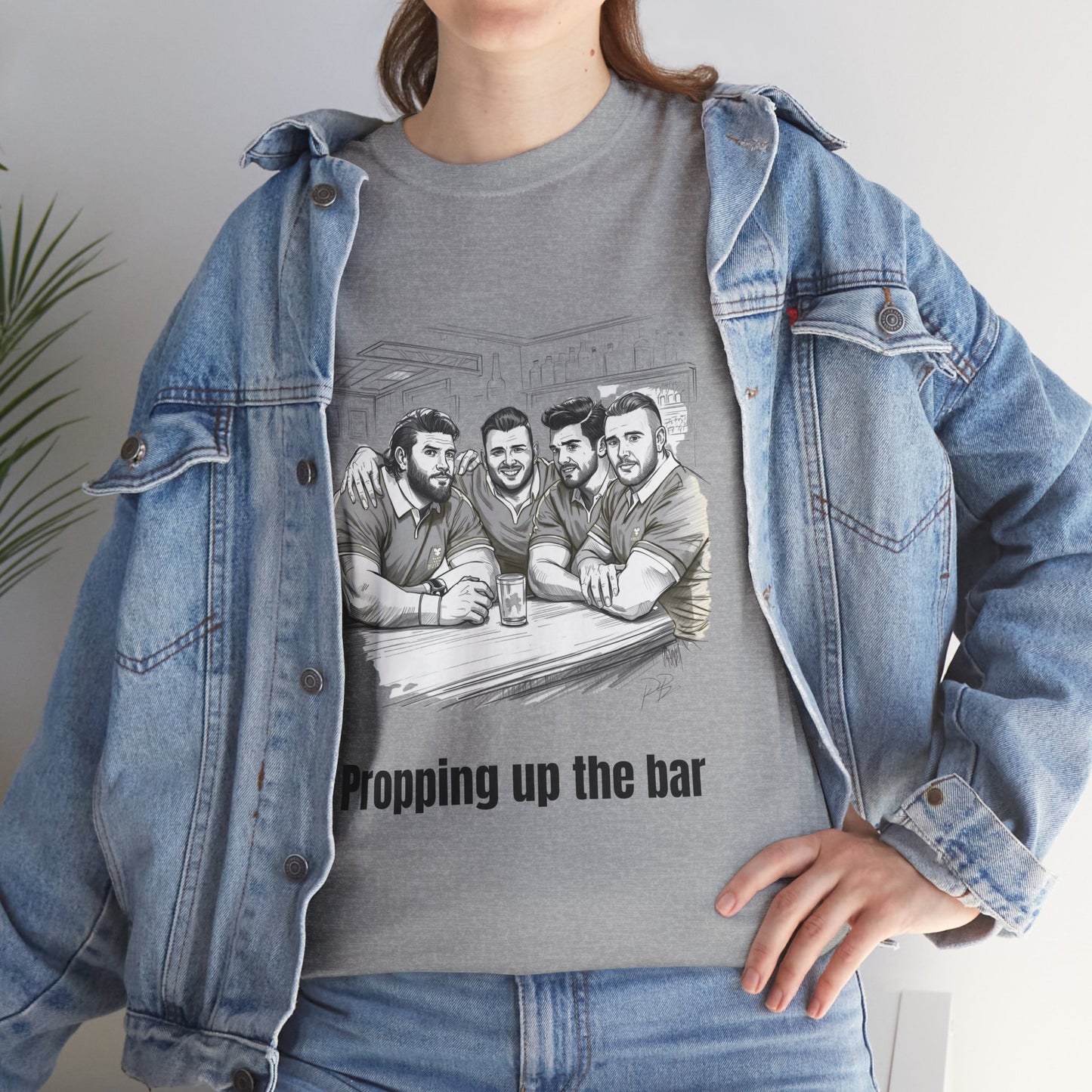 Propping Up The Bar – Funny English Rugby T-Shirt for Fans & Gifts