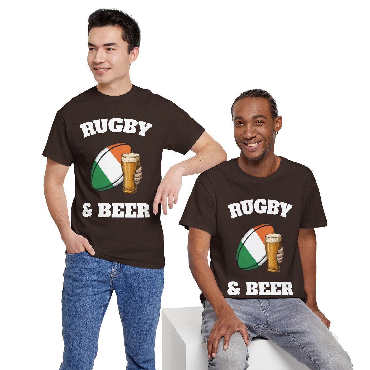 Irish Rugby & Beer T-Shirt – Perfect for Match Days, Gifts & Lads Trips