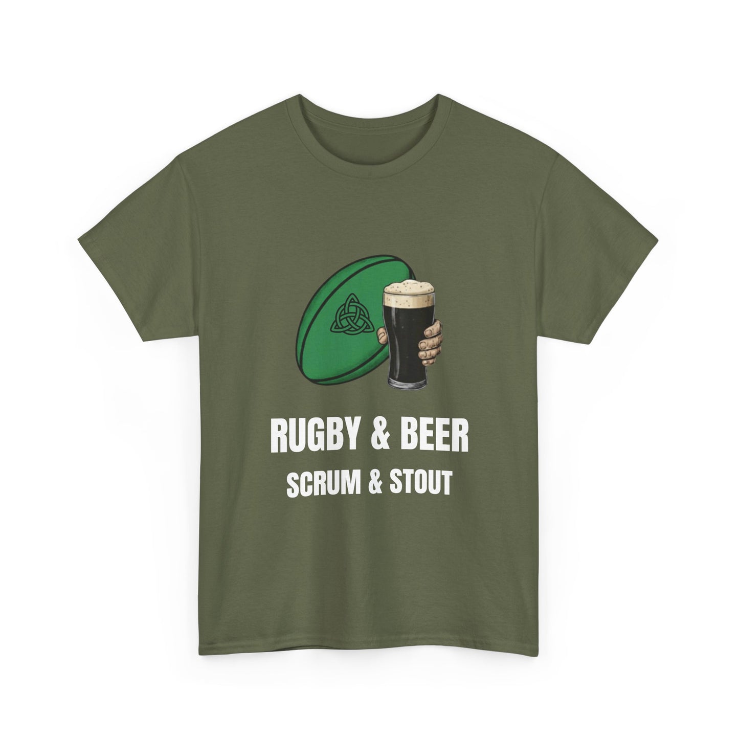 Ireland Rugby & Beer T-Shirt - Scrum & Stout Fan Tee | Match Day Gift