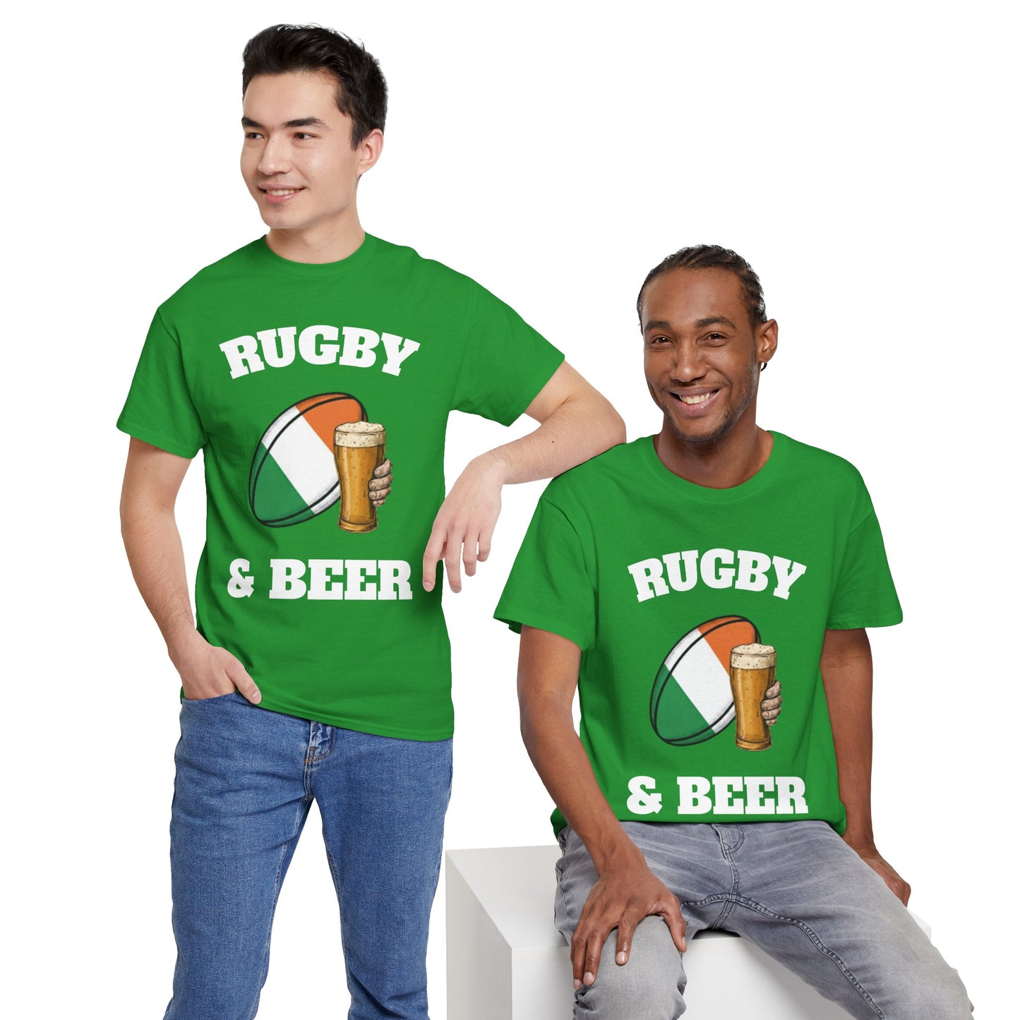 Irish Rugby & Beer T-Shirt – Perfect for Match Days, Gifts & Lads Trips