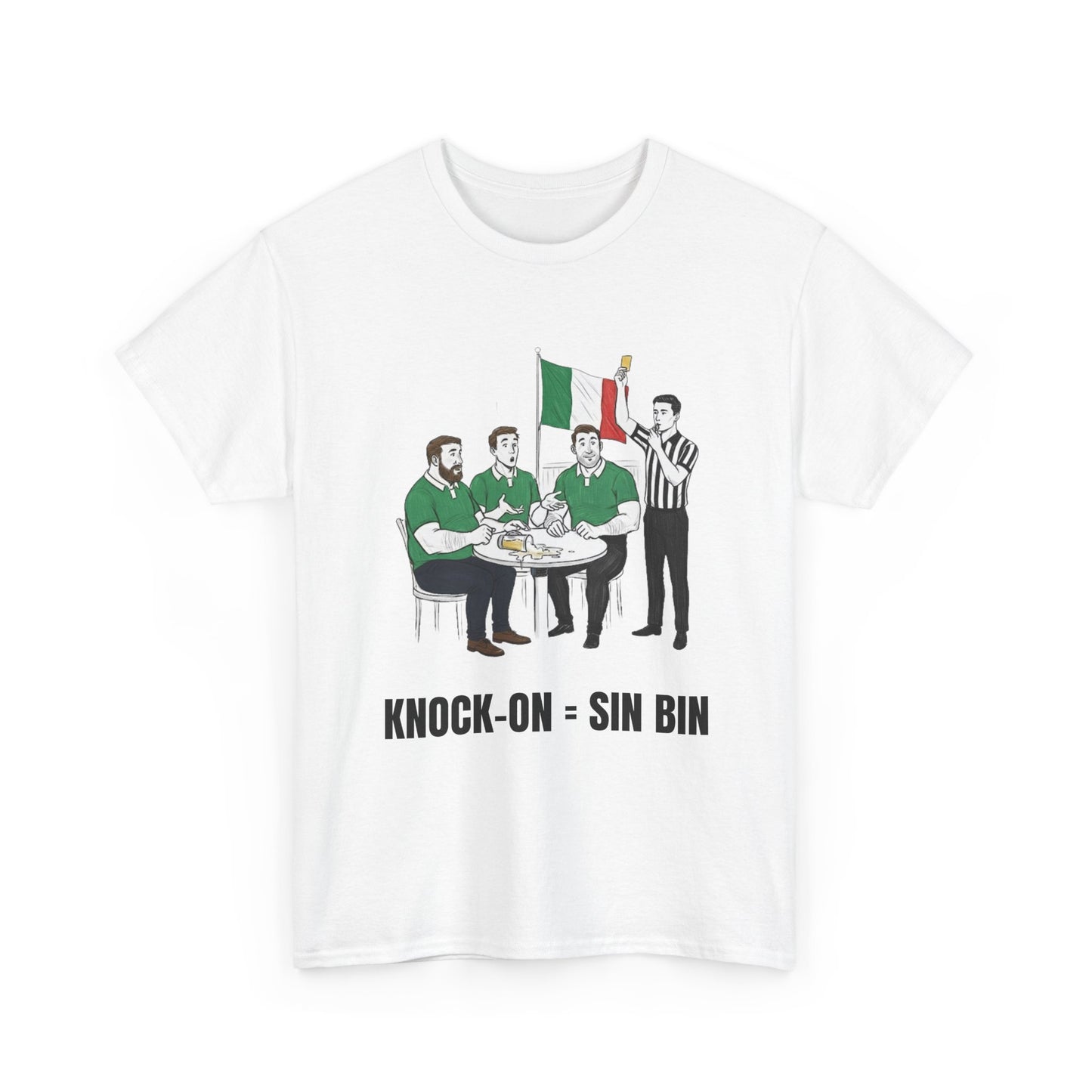Irish Rugby & Beer T-Shirt – Yellow Card Pint Spill | Funny Rugby Fans Tee