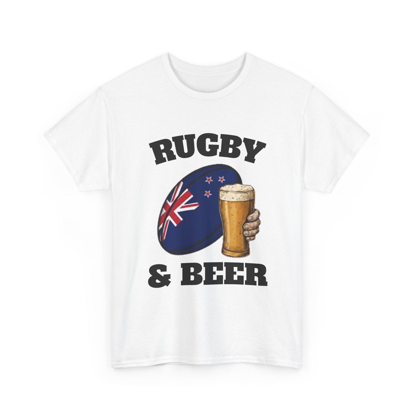 Rugby & Beer New Zealand T-Shirt – Kiwi Rugby Fans Match Day Tee