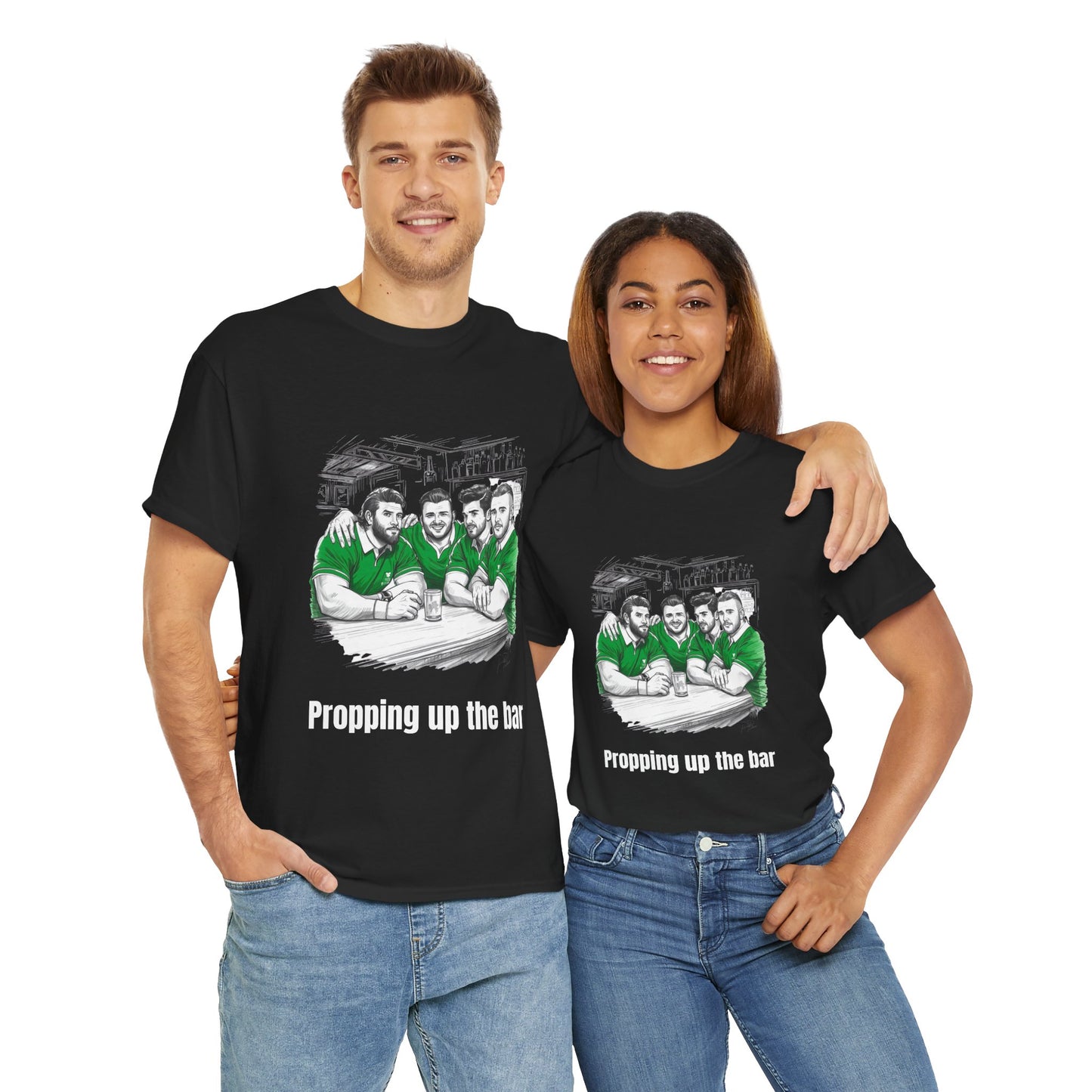 Propping Up The Bar – Divertente maglietta da rugby irlandese per tifosi e regali