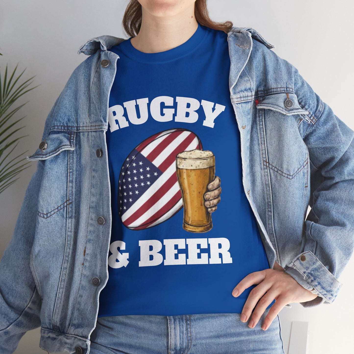 Rugby & Beer USA T-Shirt – American Rugby Fans Match Day Tee