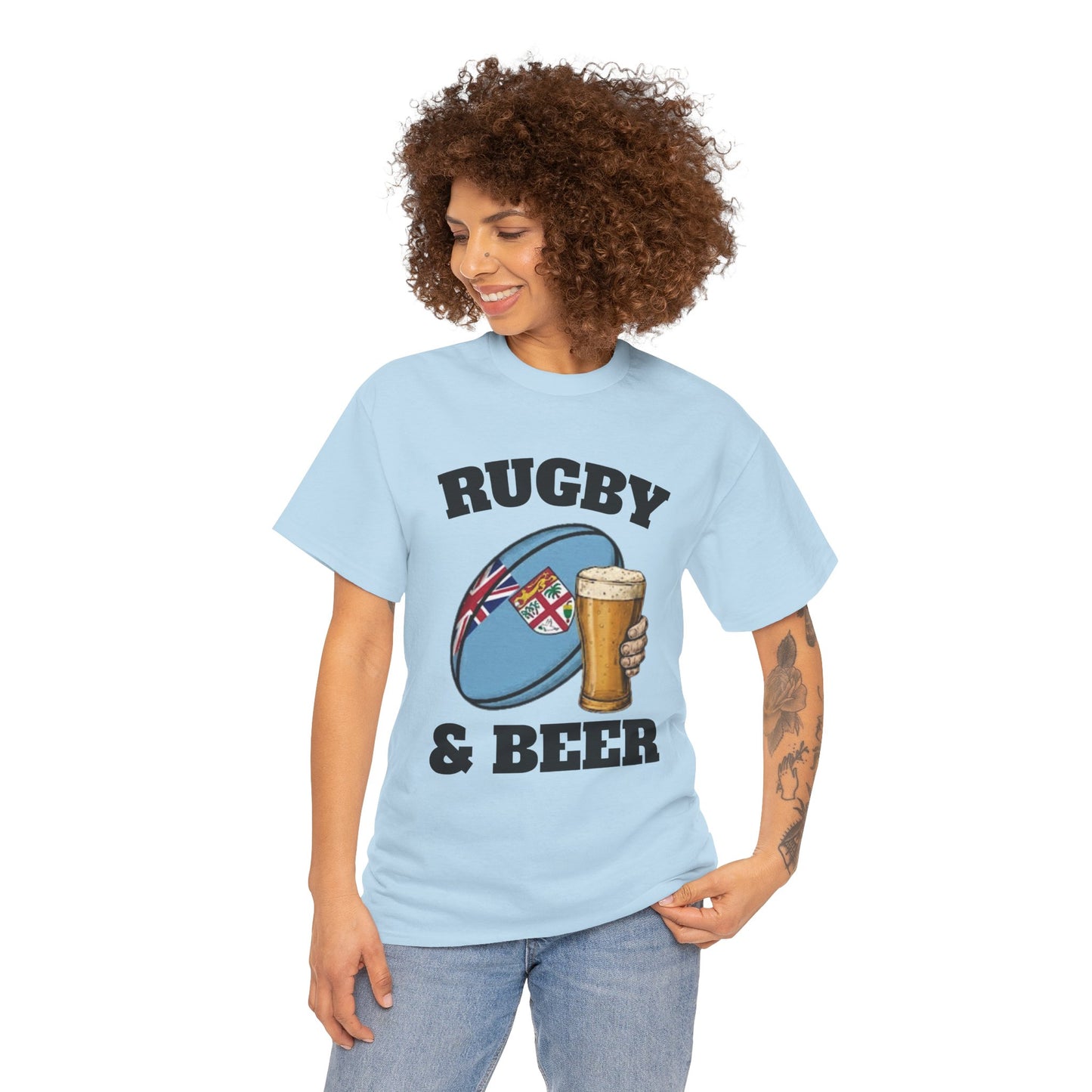 Rugby & Beer Fiji T-Shirt – Flying Fijians Rugby Fan Tee