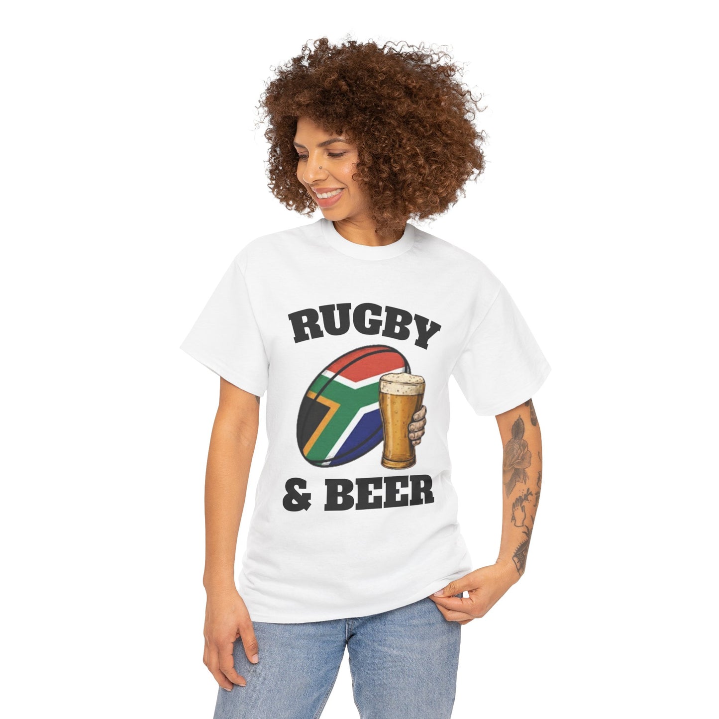 Rugby & Beer South Africa T-Shirt – Springboks Rugby Fan Tee