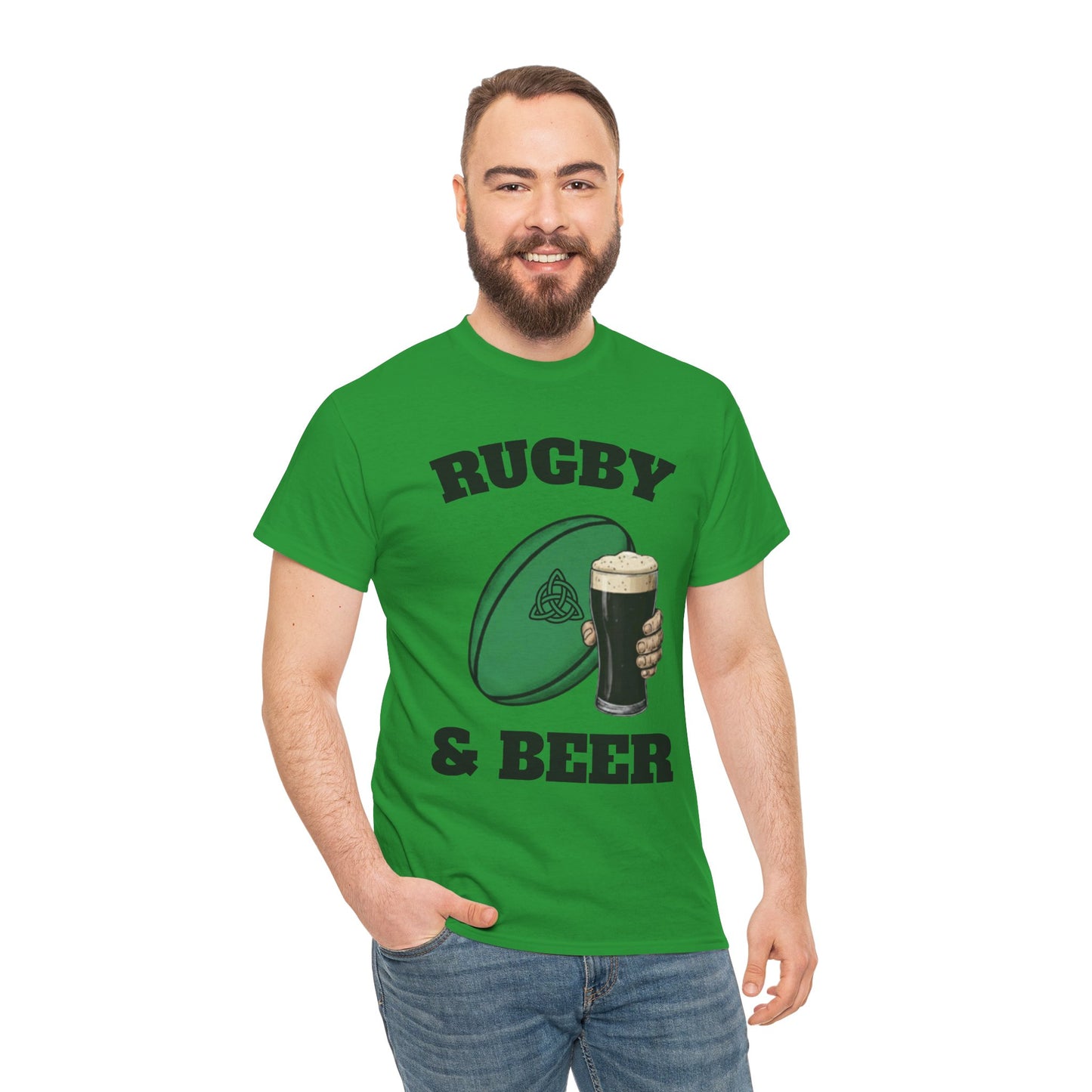 Irish Rugby & Beer T-Shirt – Perfect for Match Days, Gifts & Lads Trips