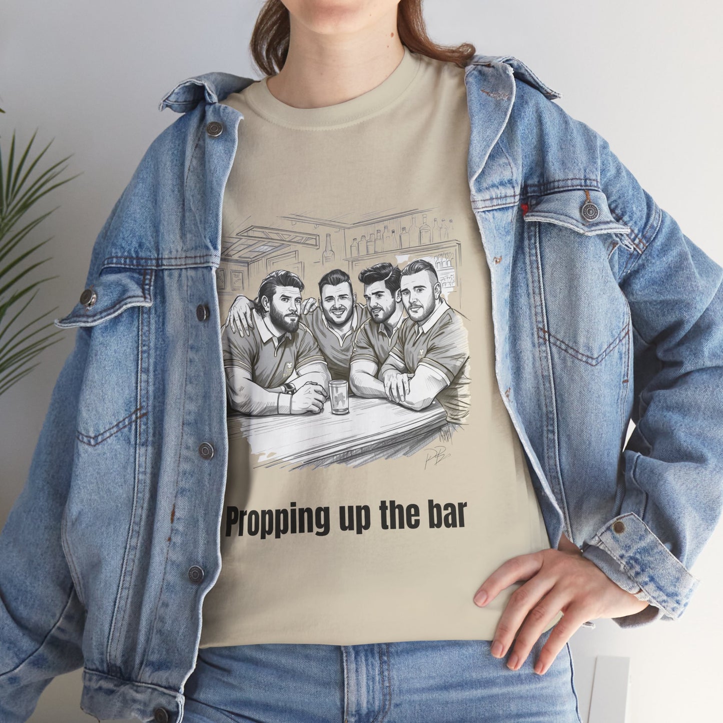 Propping Up The Bar – Funny English Rugby T-Shirt for Fans & Gifts