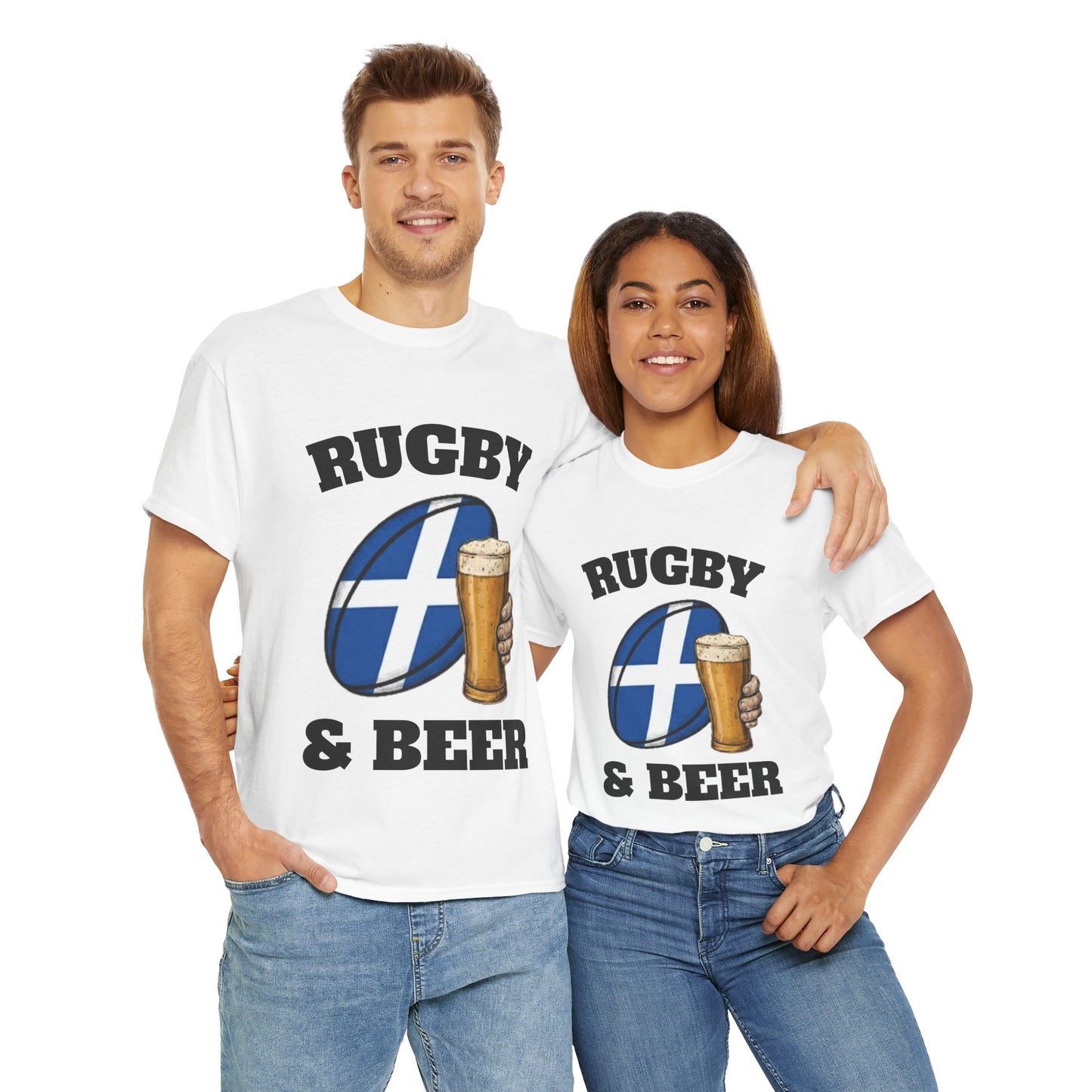 Scotland Rugby & Beer T-Shirt – Perfect for Match Days, Gifts & Lads Trips