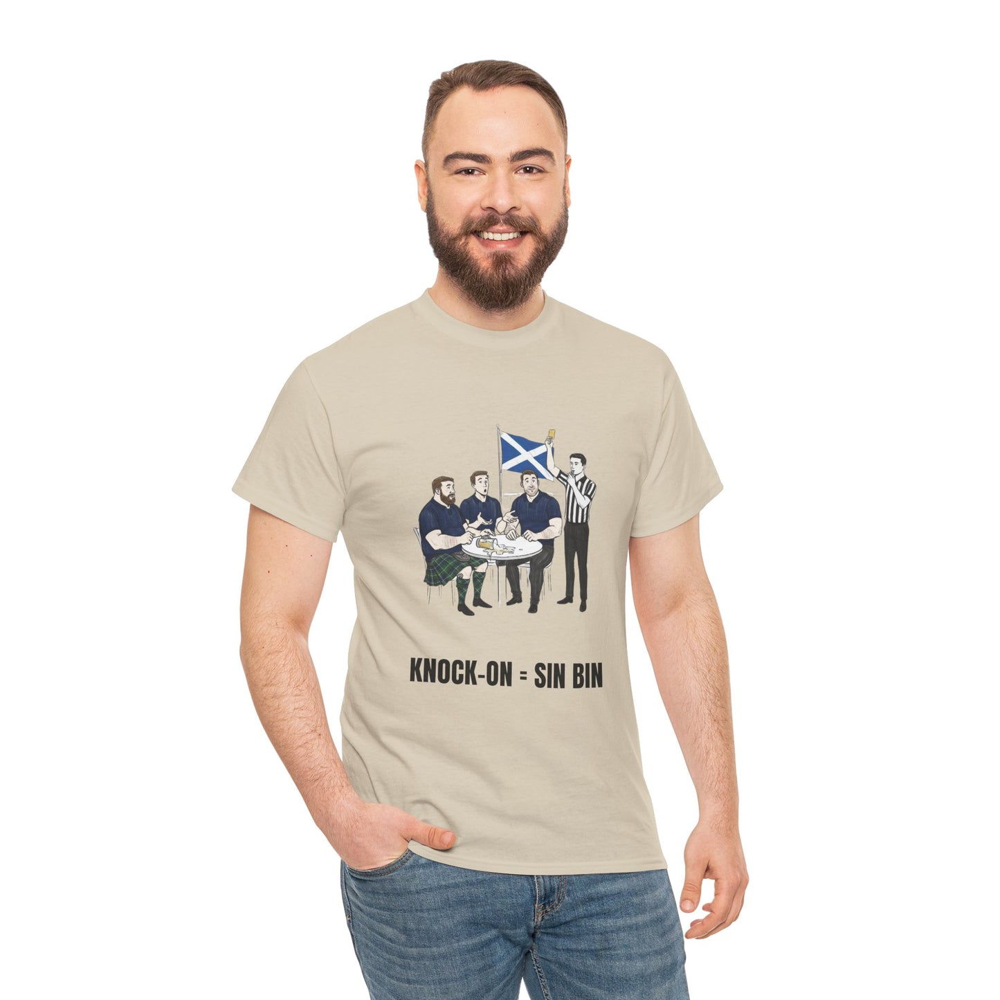 T-shirt rugby écossais et bière – Carton jaune renversé | T-shirt humoristique pour supporters de rugby