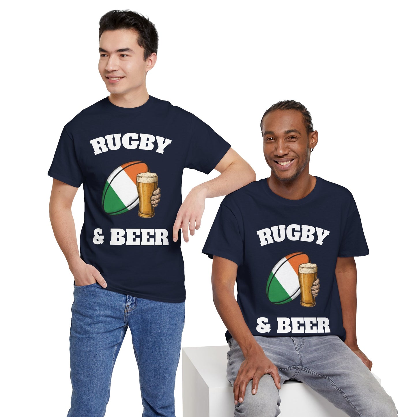 Irish Rugby & Beer T-Shirt – Perfect for Match Days, Gifts & Lads Trips