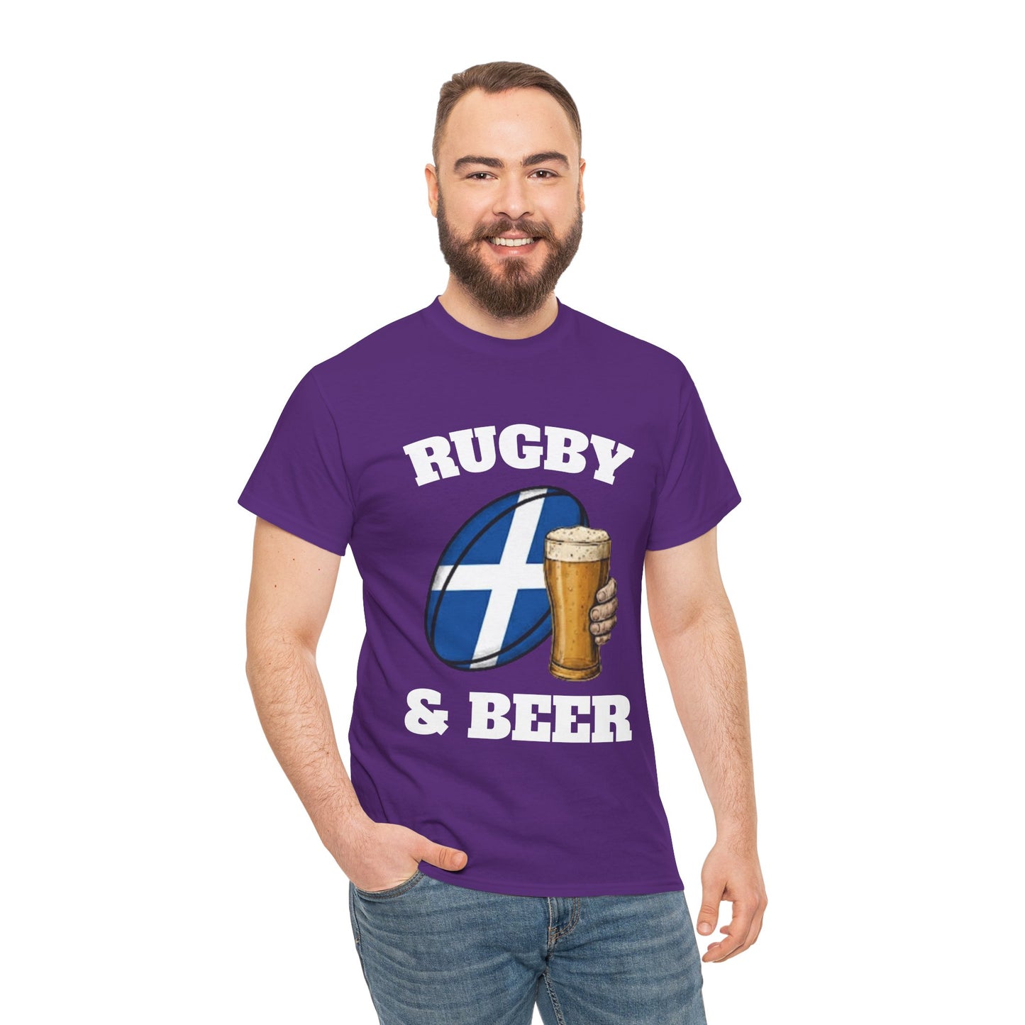 Scotland Rugby & Beer T-Shirt – Perfect for Match Days, Gifts & Lads Trips