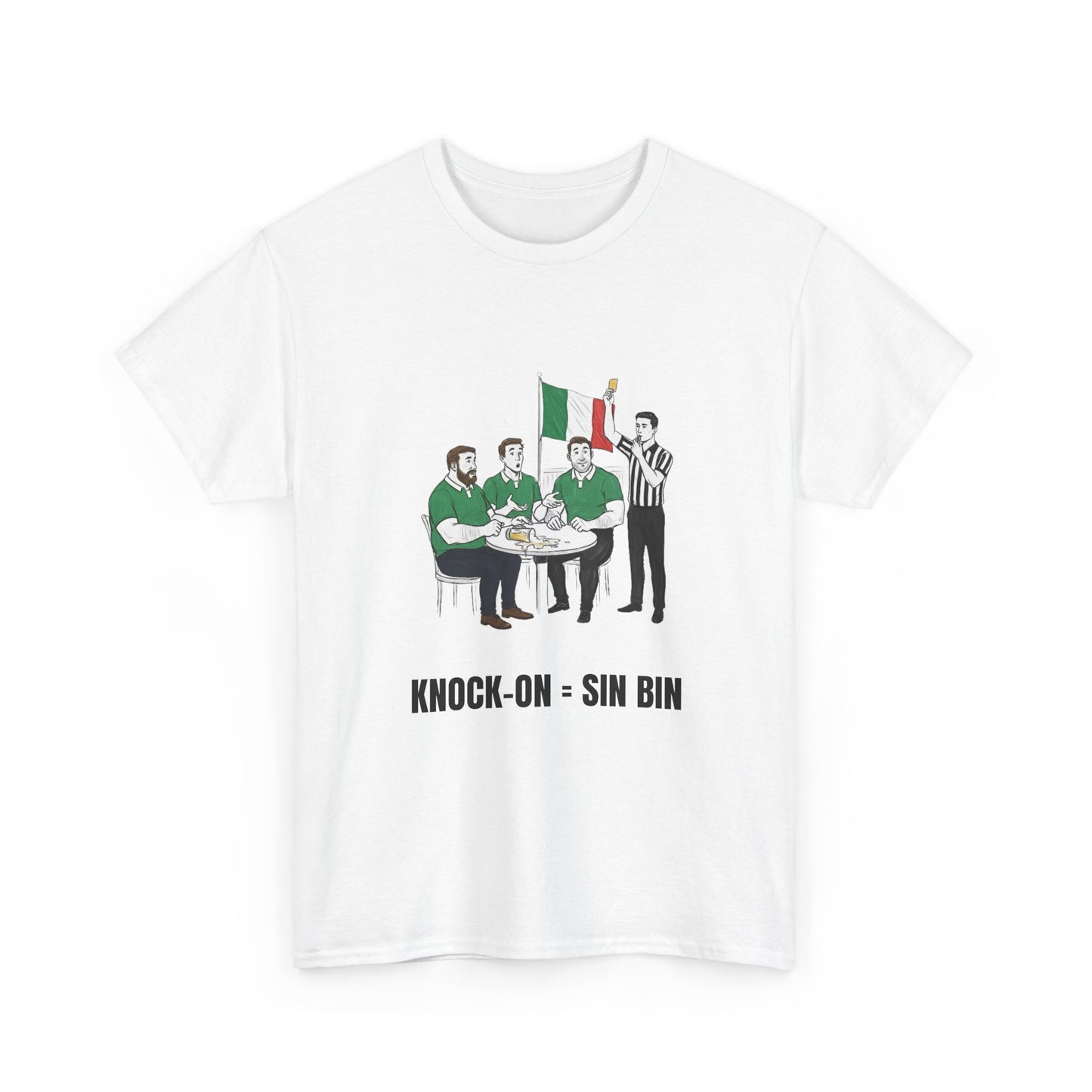 T-shirt rugby irlandais et bière – Carton jaune renversé | T-shirt humoristique pour supporters de rugby