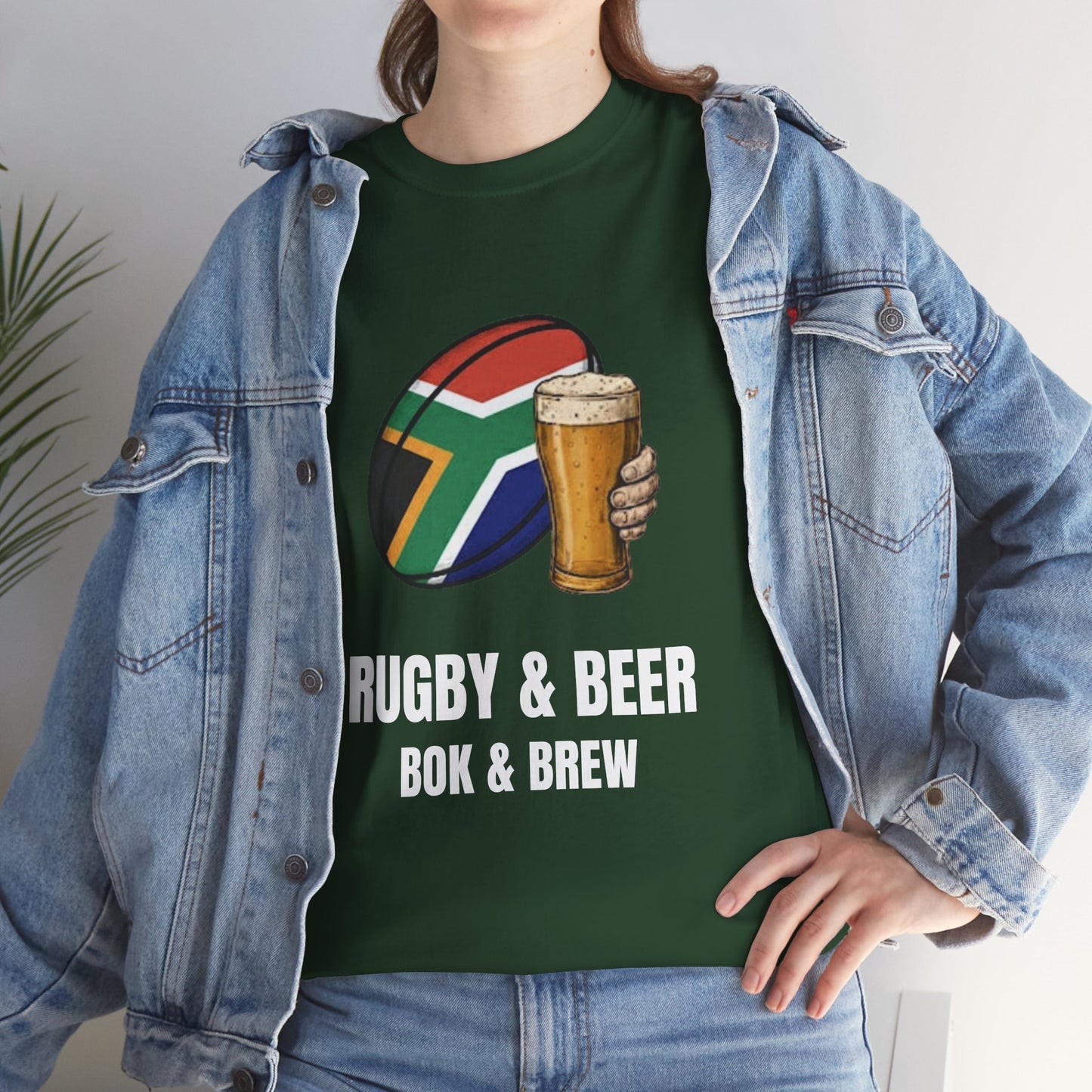 Rugby & Beer ¨Bok & Brew¨ T-Shirt - South African Rugby Fan Matchday Gift