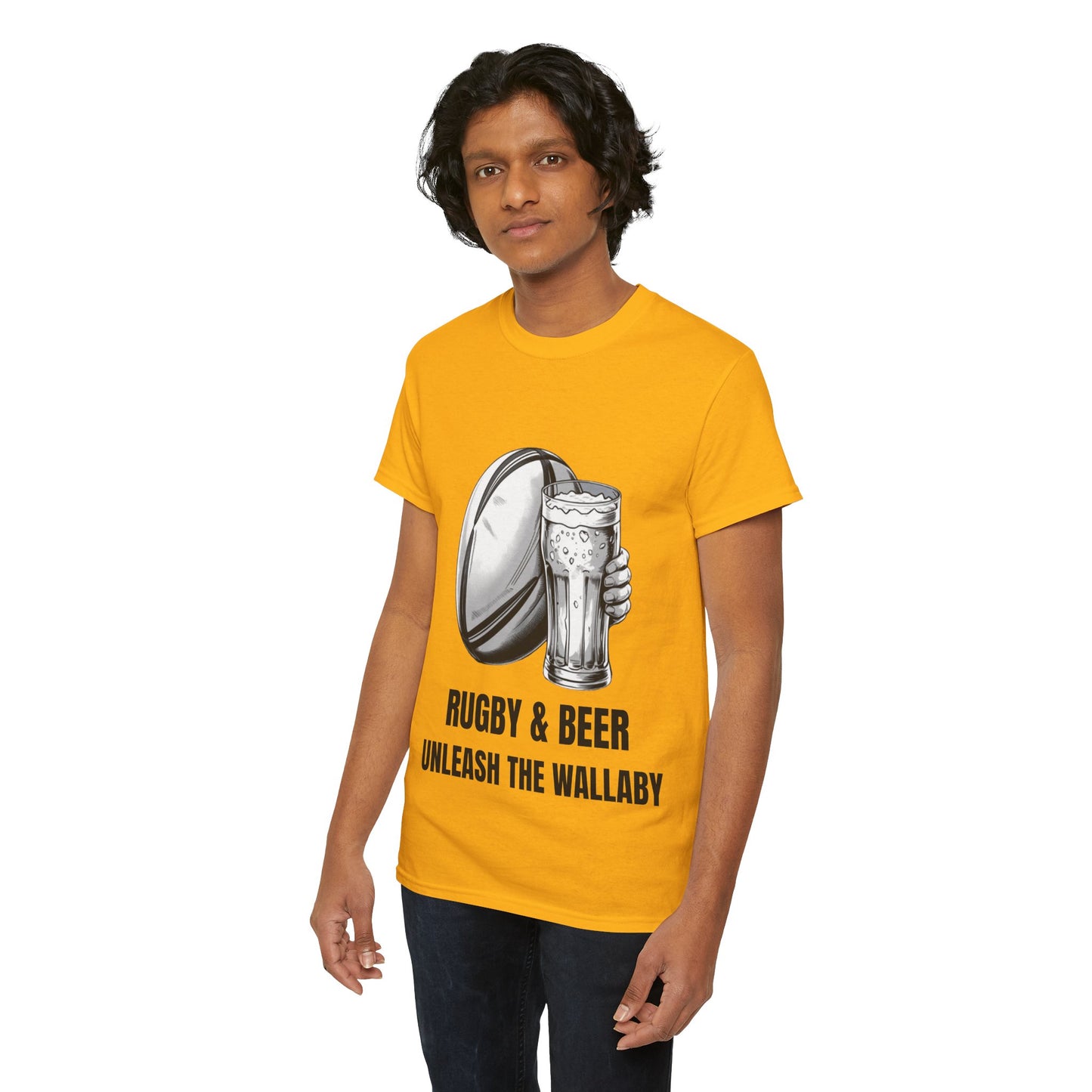 Rugby & Beer ¨Unleash the Wallaby¨ T-Shirt - Australian Rugby Fan Matchday Gift