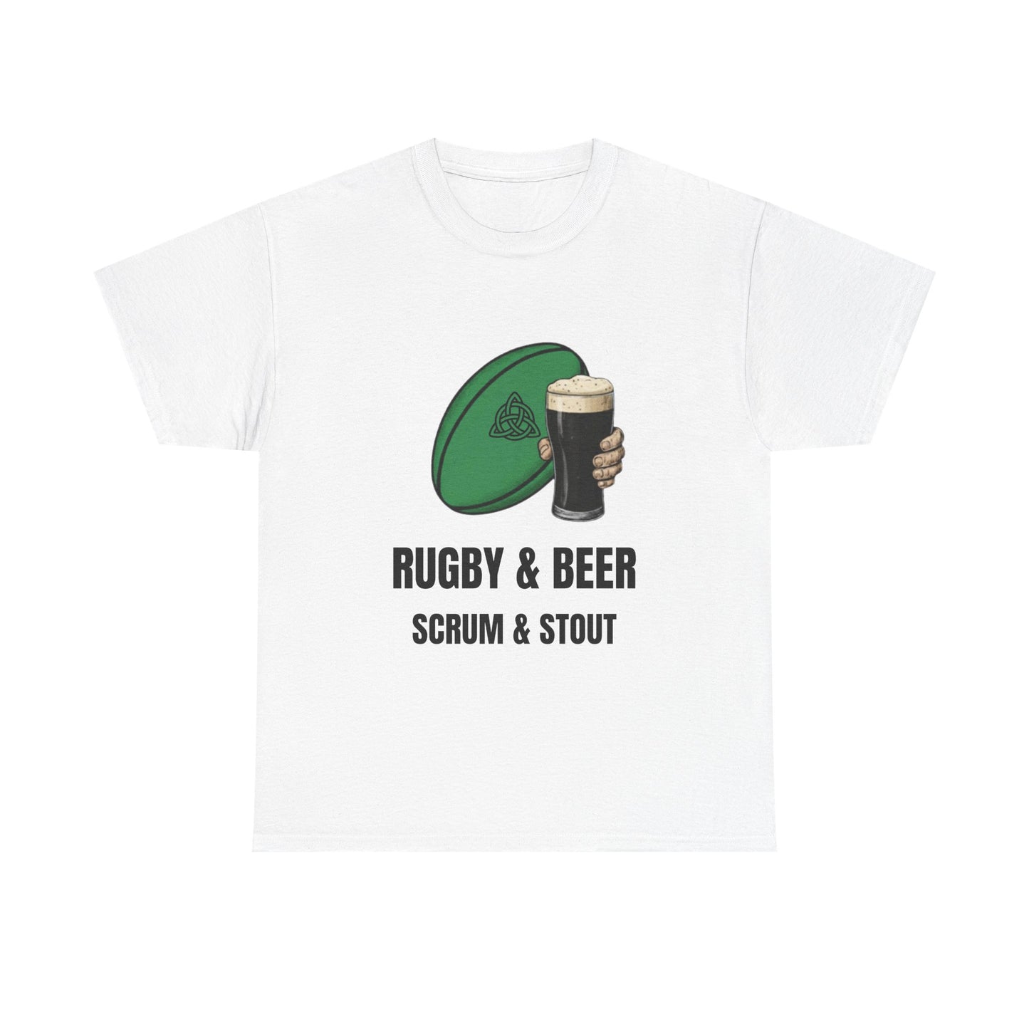 Ireland Rugby & Beer T-Shirt - Scrum & Stout Fan Tee | Match Day Gift