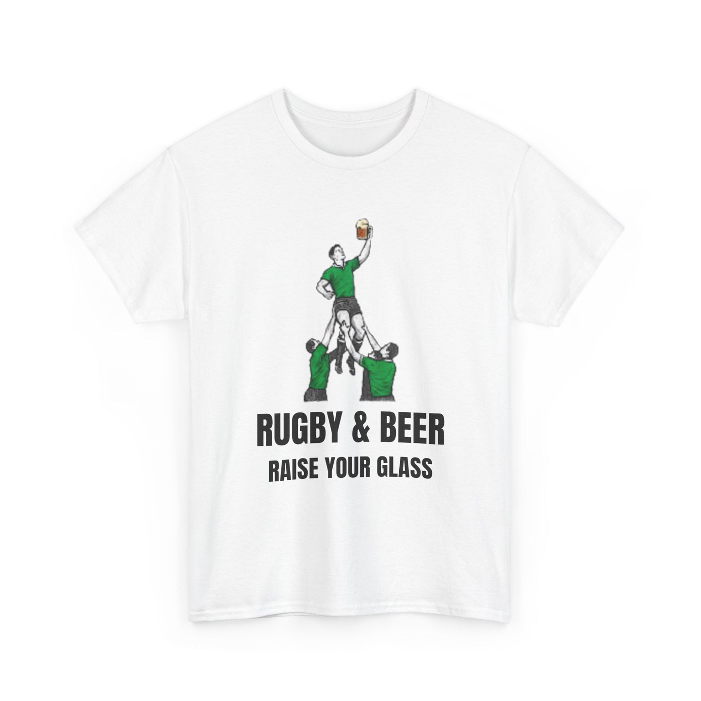 Maglietta "Raise Your Glass" di Rugby & Beer: regalo perfetto per i tifosi irlandesi di rugby