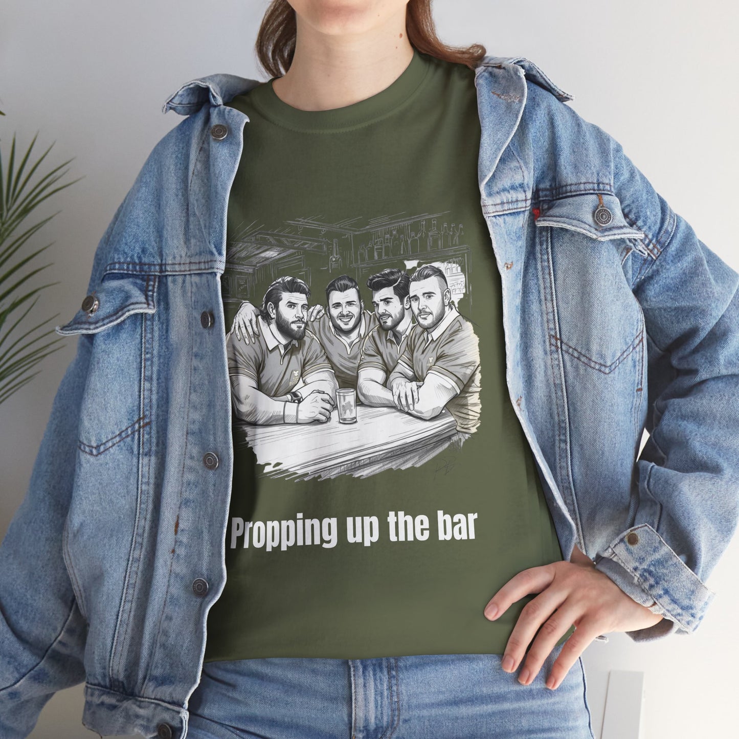 Propping Up The Bar – Funny English Rugby T-Shirt for Fans & Gifts