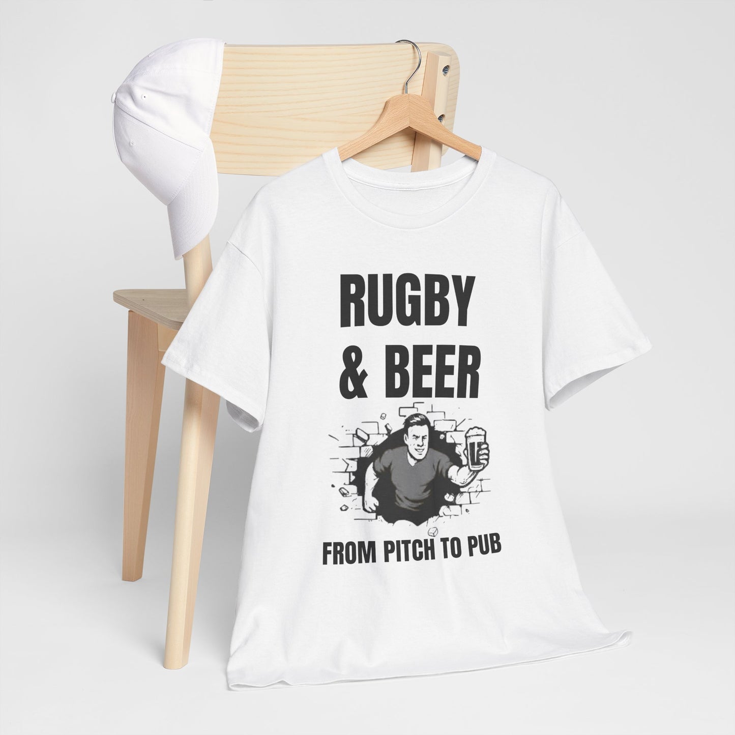 Rugby & Beer T-Shirt – From the Pitch to the Pub | English Rugby Fans Tee