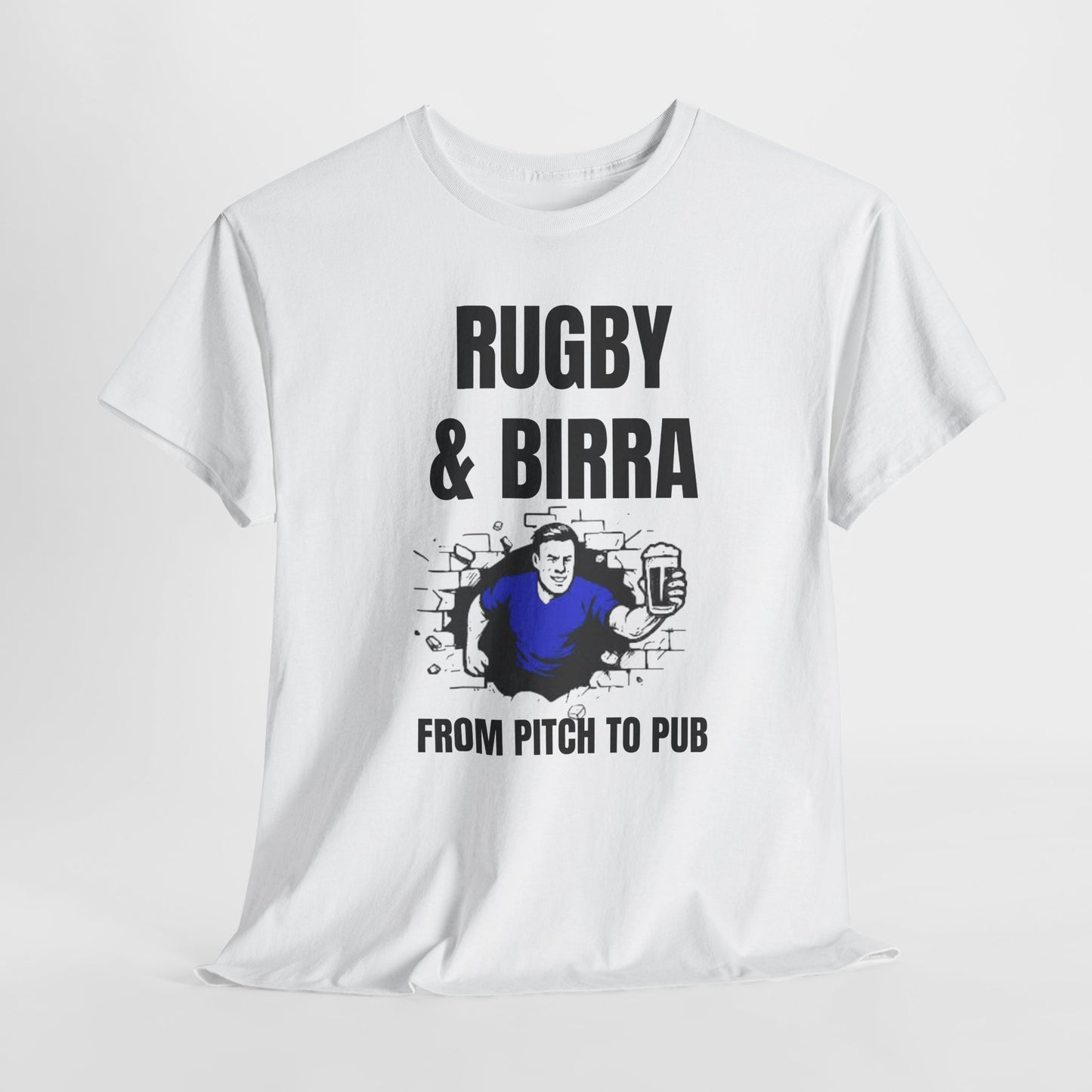 Rugby & Beer T-Shirt – From the Pitch to the Pub | Italian Rugby Fans Tee